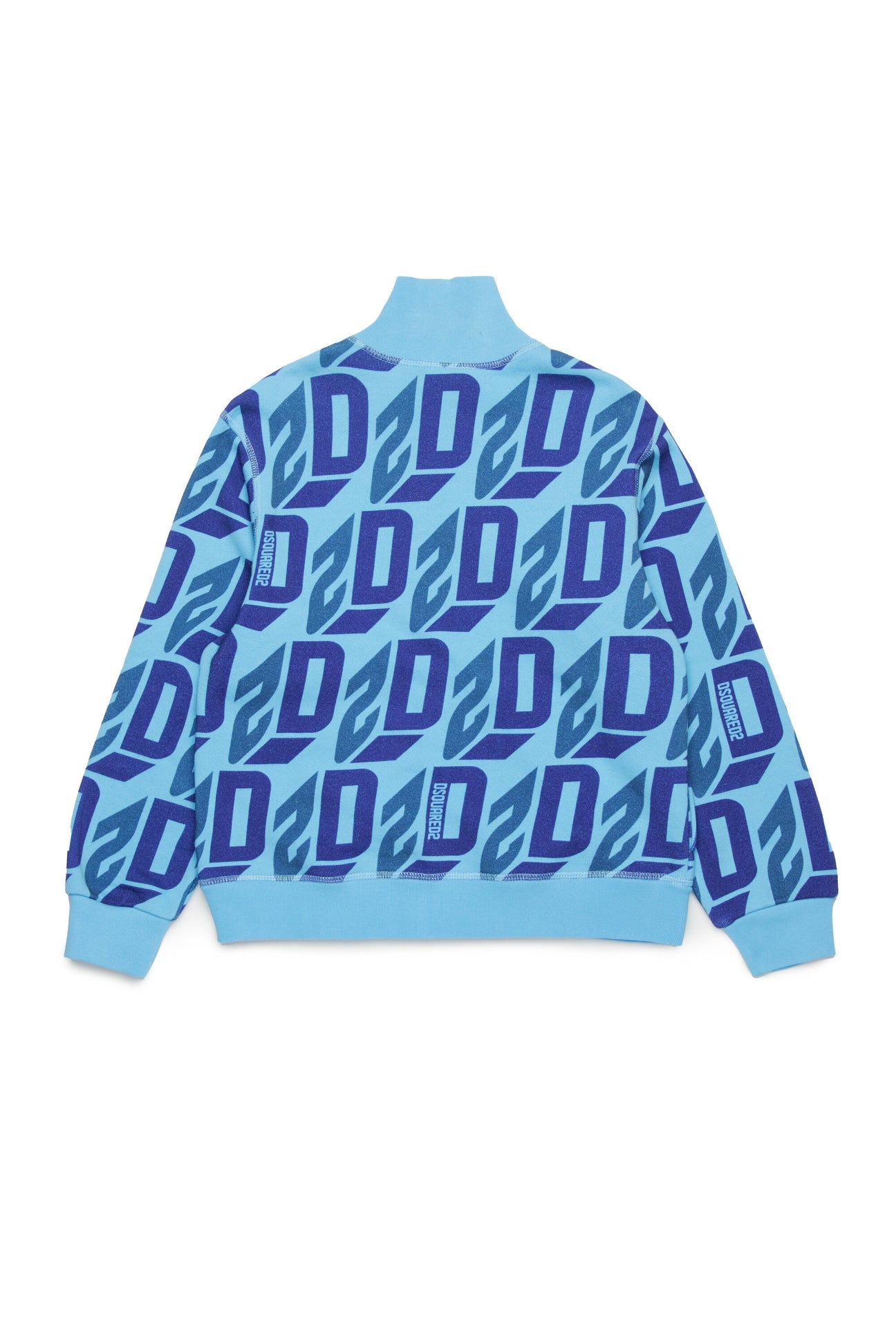 Sweatshirt with zip allover logo D2 3D effect Sweatshirt with zip allover logo D2 3D effect