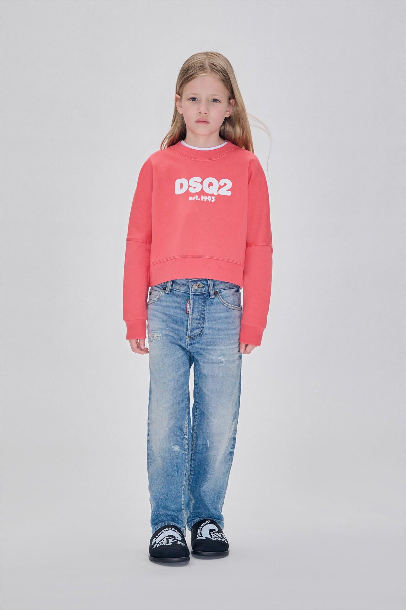 DSQ2 branded cropped sweatshirt est.1995 
