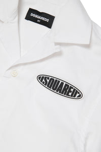 Poplin shirt branded with surf logo patch