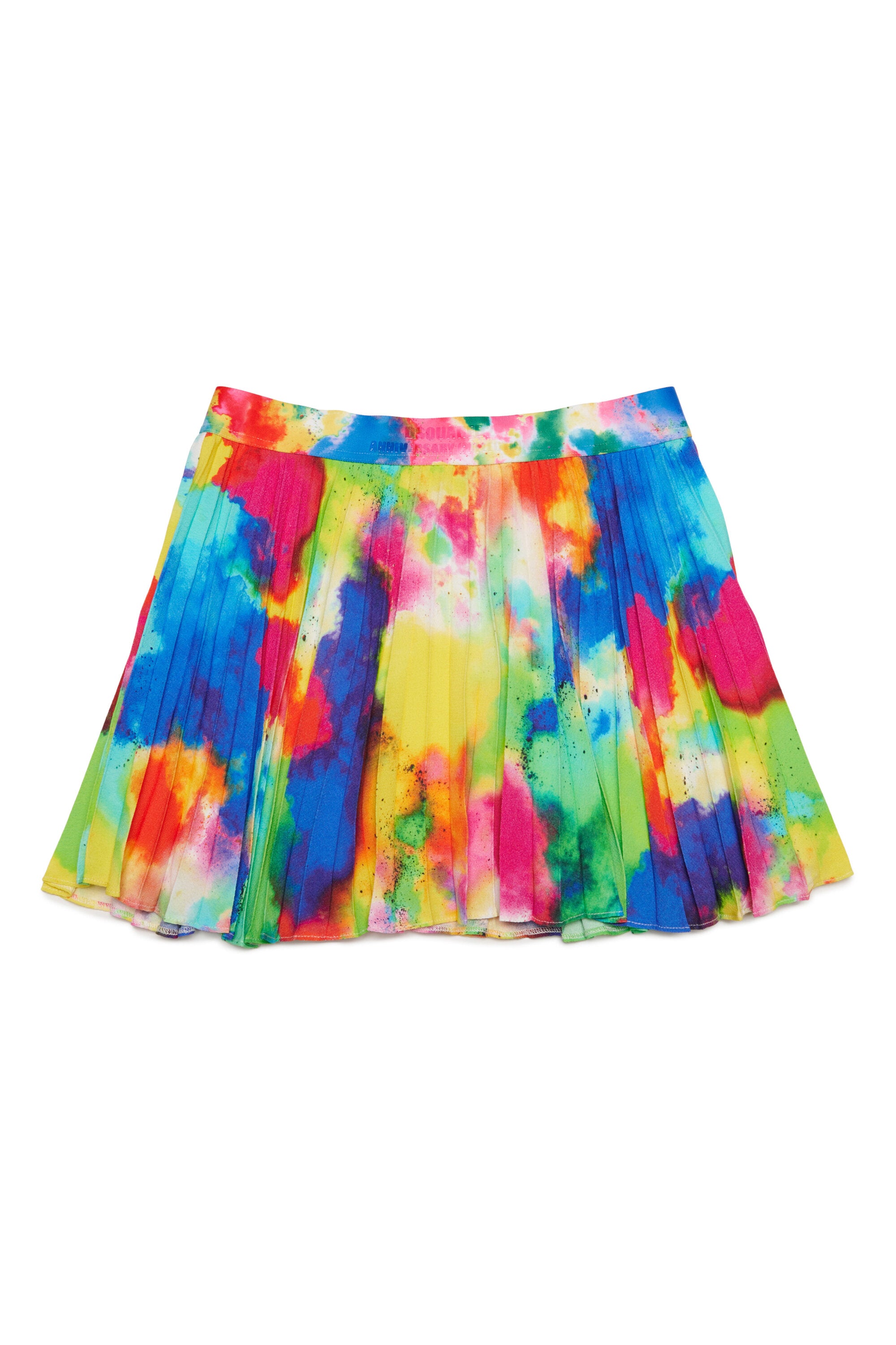 Multicolor allover pleat skirt