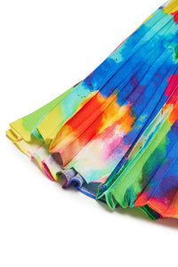 Falda plisada allover multicolor