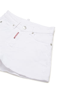 Denim shorts with transparent logo
