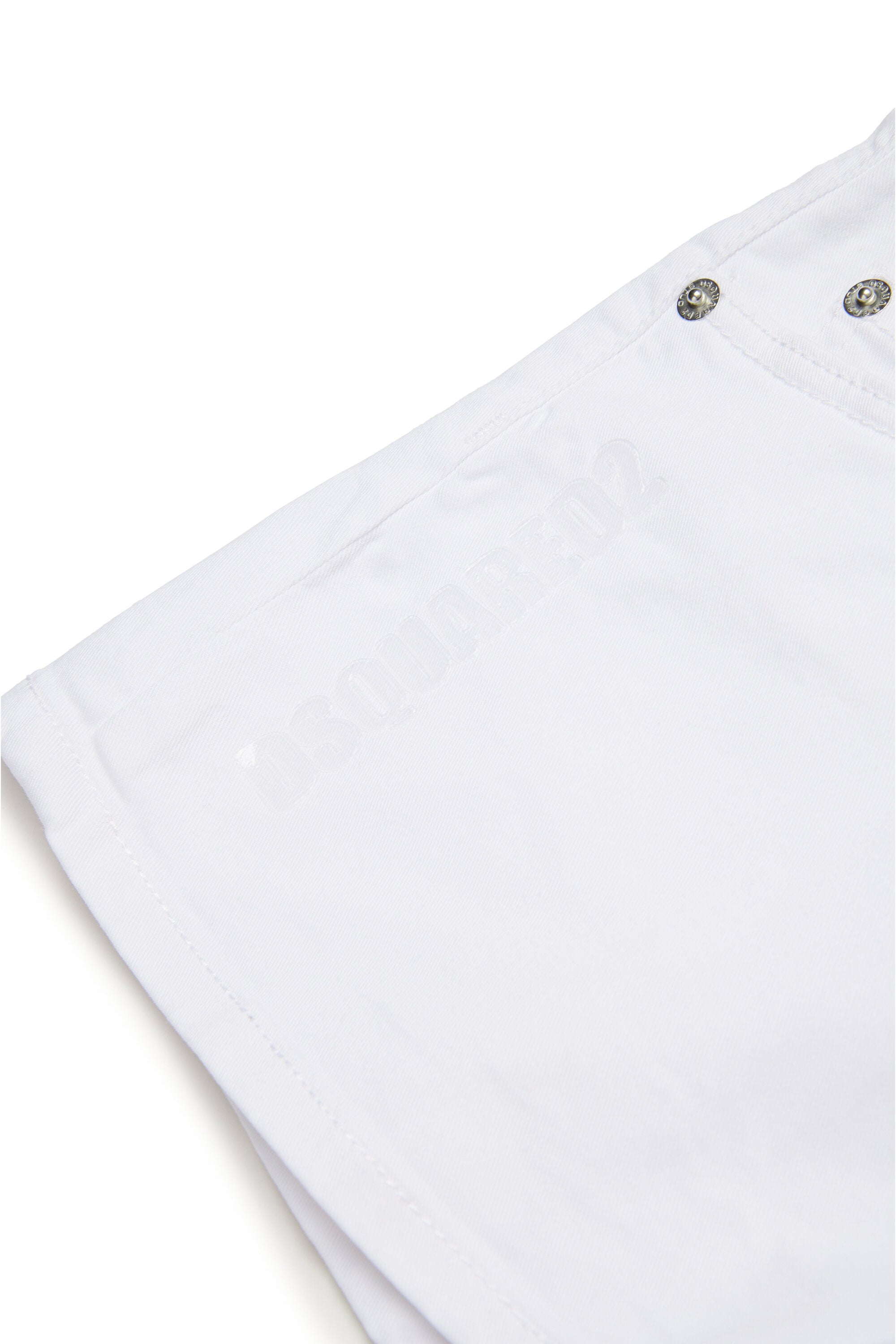 Denim shorts with transparent logo