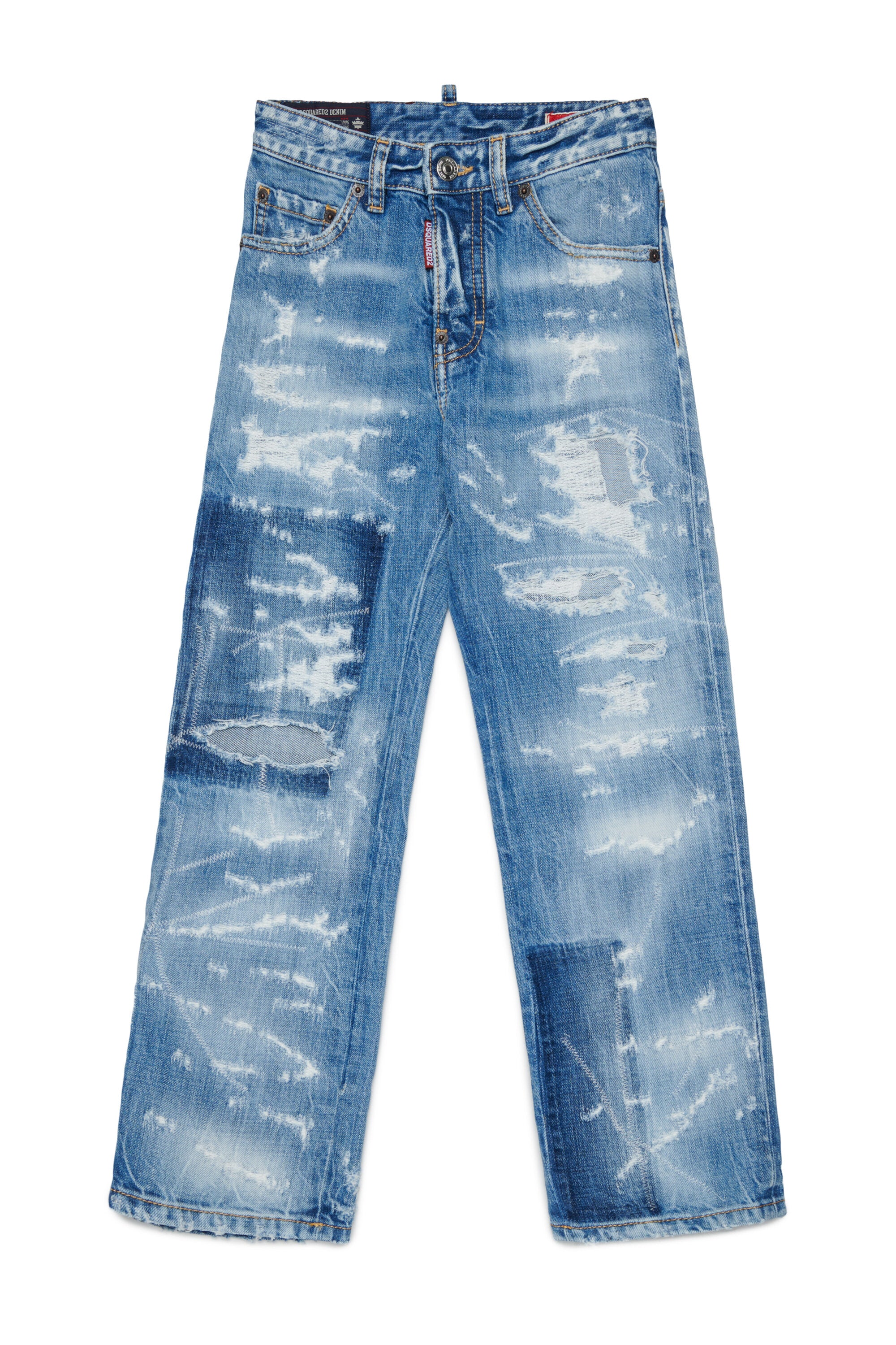 Straight-leg jeans in light blue wash - 642