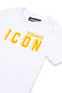 Camiseta con estampado de iconos y efecto velocidad