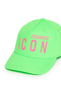 Baseball cap with neon Icon print