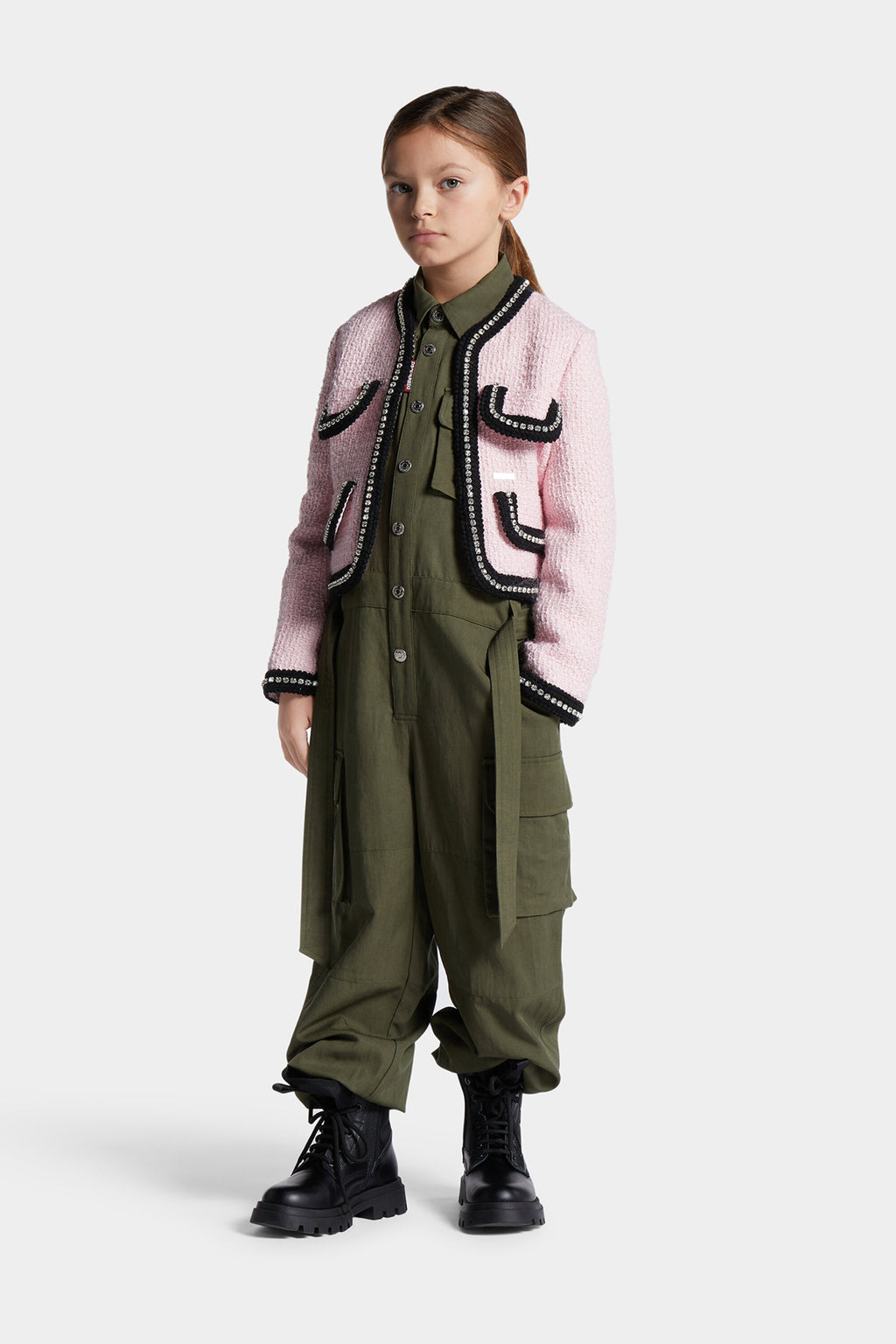 Twill jumpsuit with cargo pants