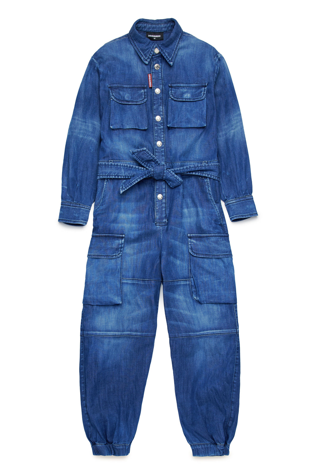 Denim jumpsuit with cargo pants