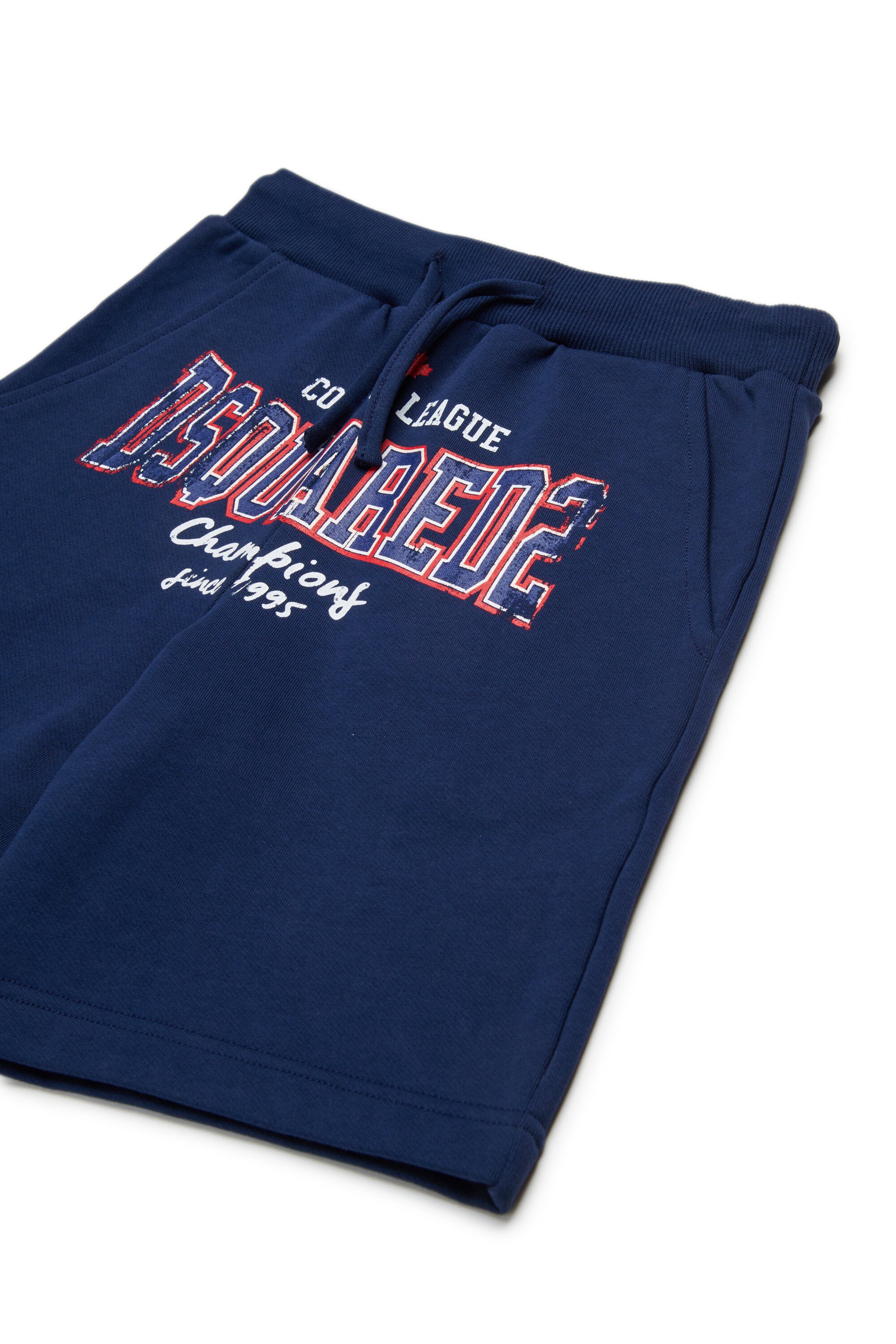 Pantalones cortos de felpa con estampado college