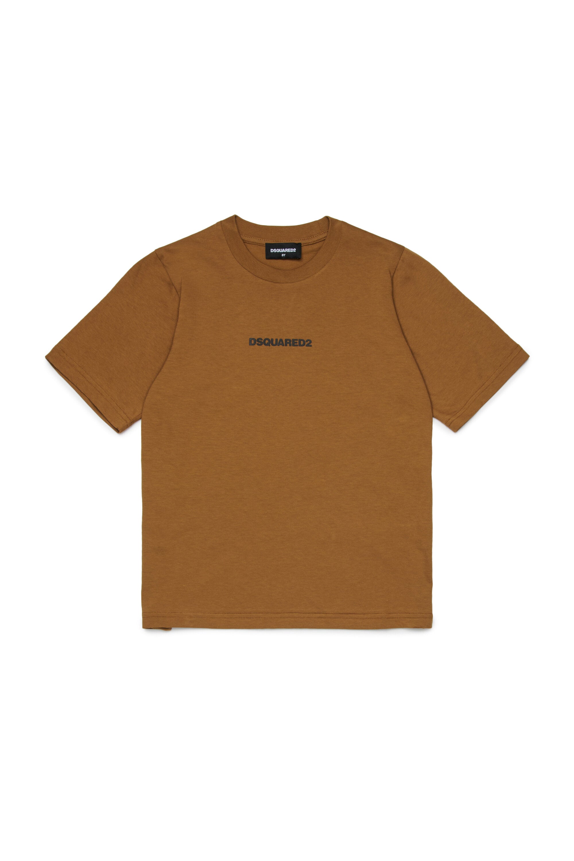 T-shirt with rubber effect logo