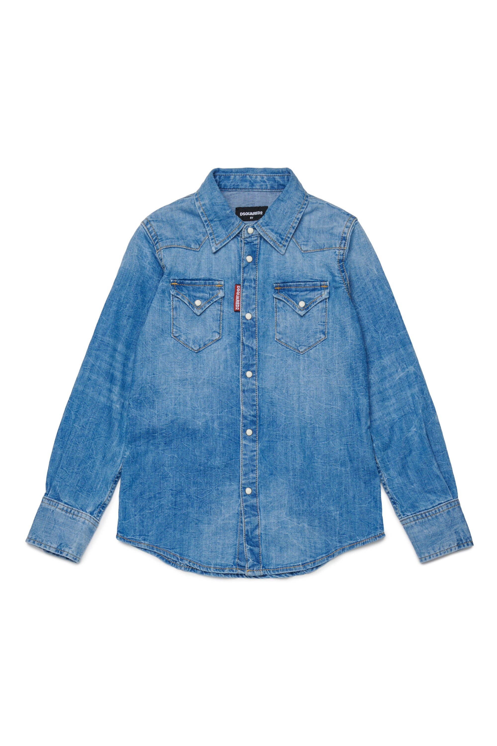 Shirt in blue stretch denim