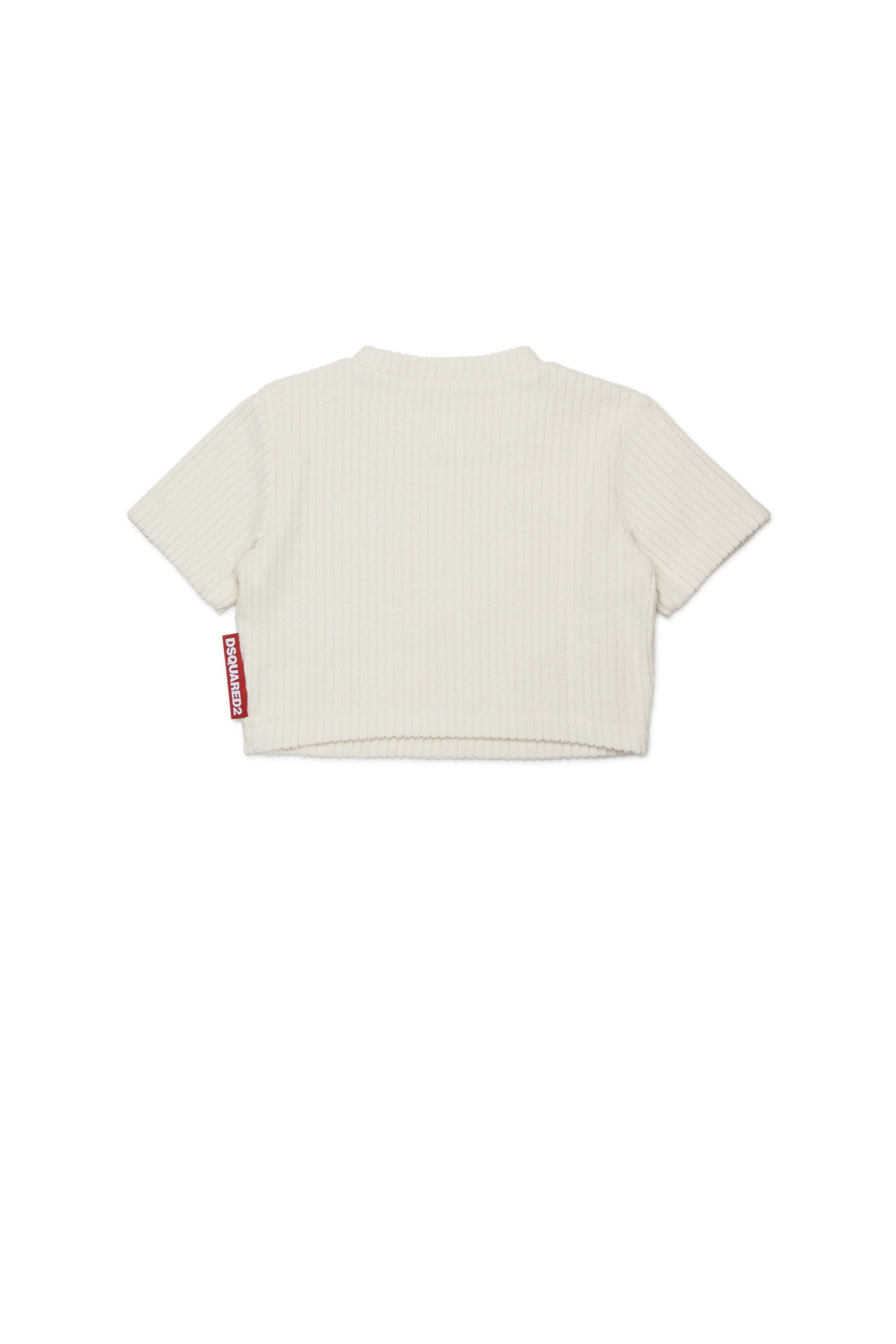 Camiseta cropped de pana