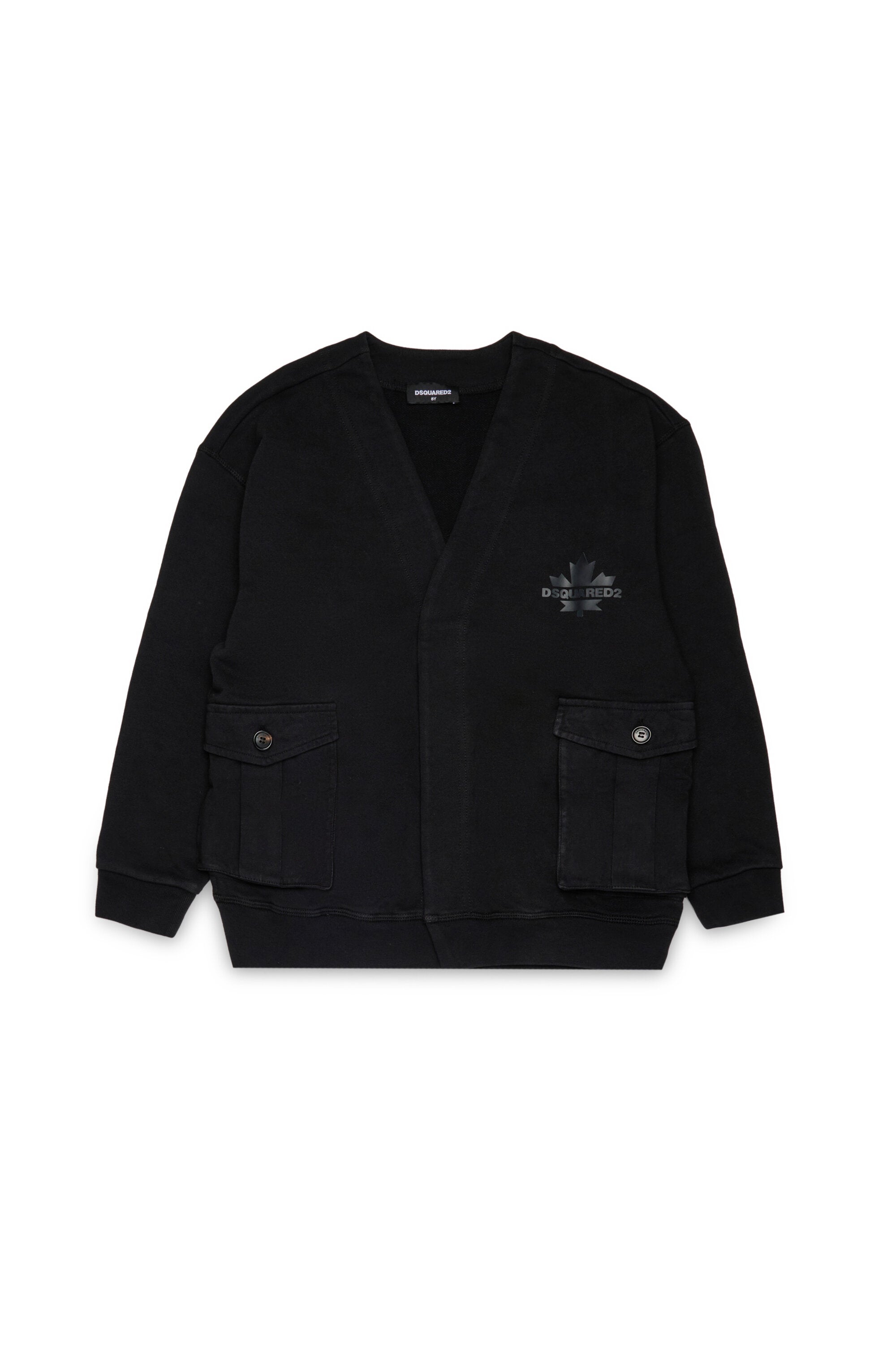 Sudadera tipo cárdigan con logotipo de la hoja de arce