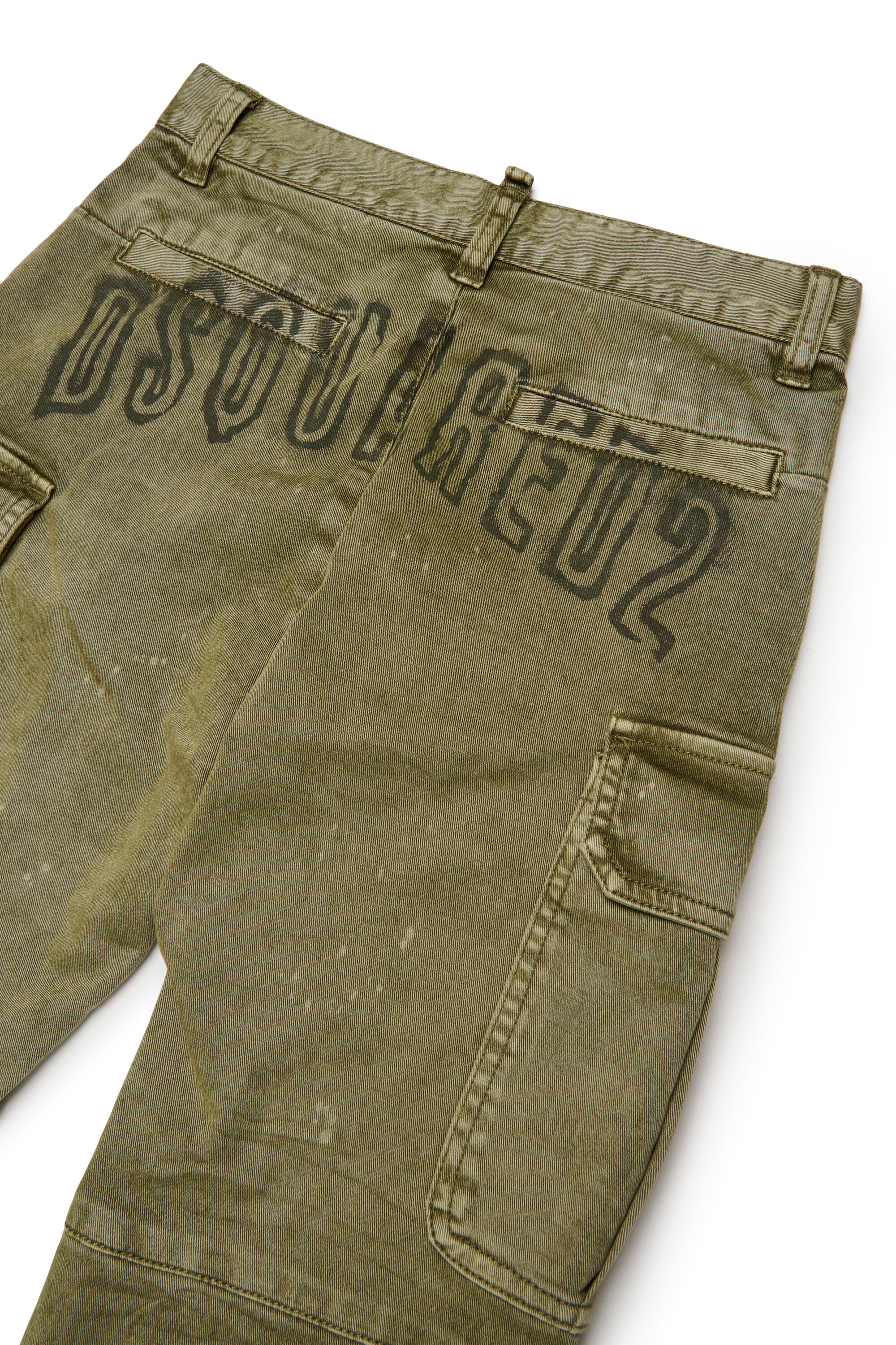 Pantalones cargo de gabardina efecto vintage