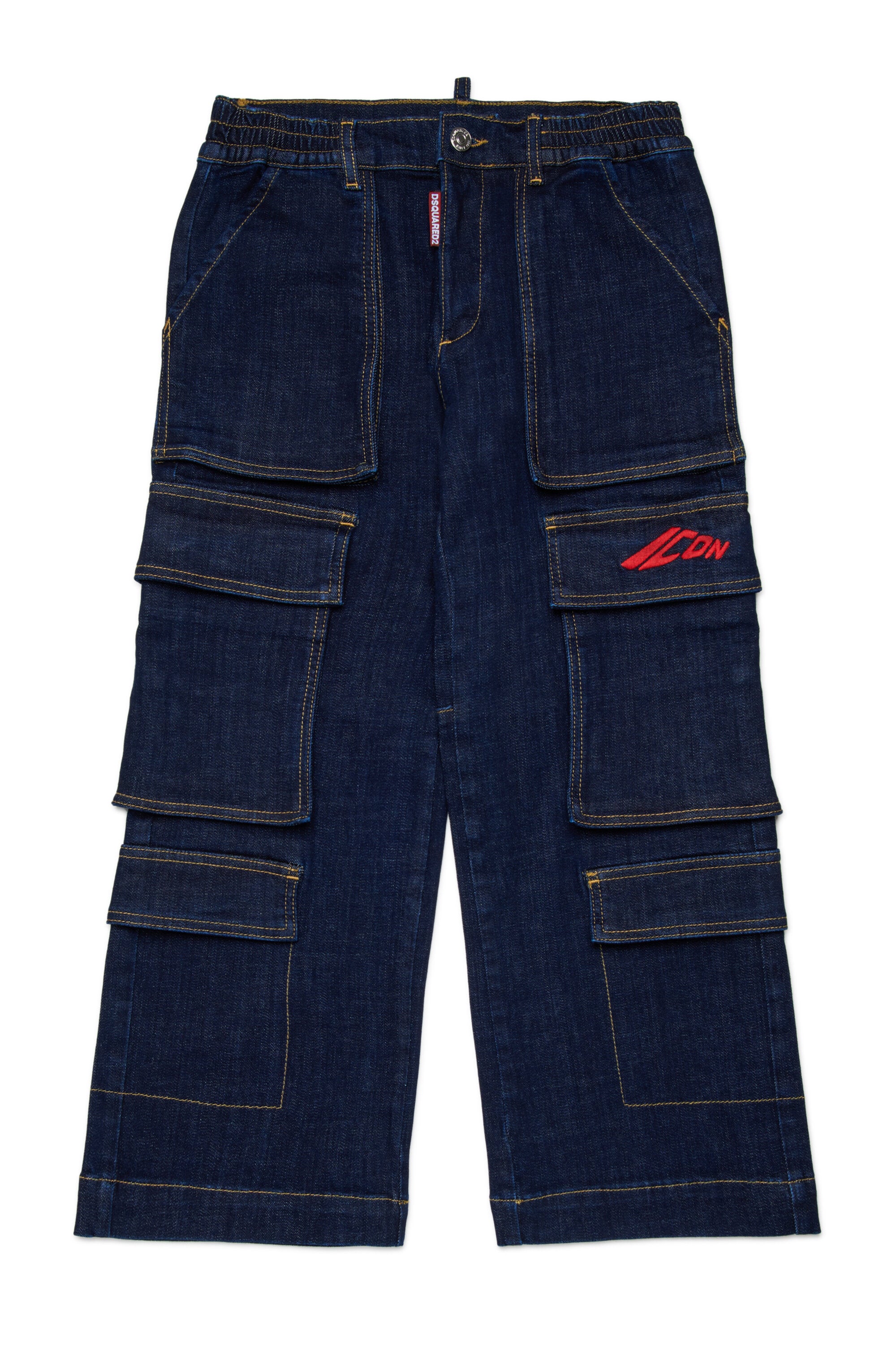 Vaqueros cargo regular en denim azul oscuro