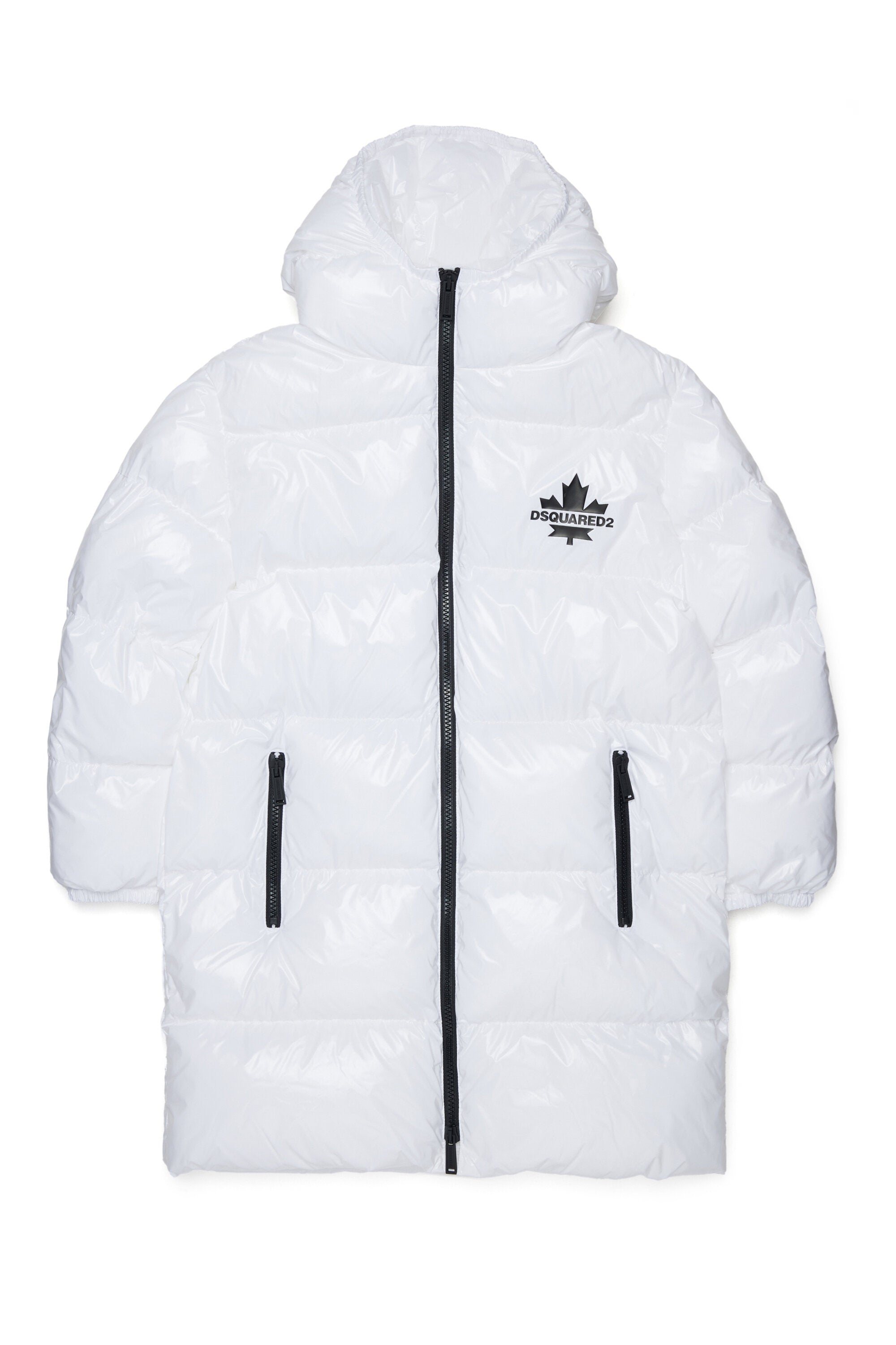 Chaqueta larga acolchada con logotipo Maple Leaf