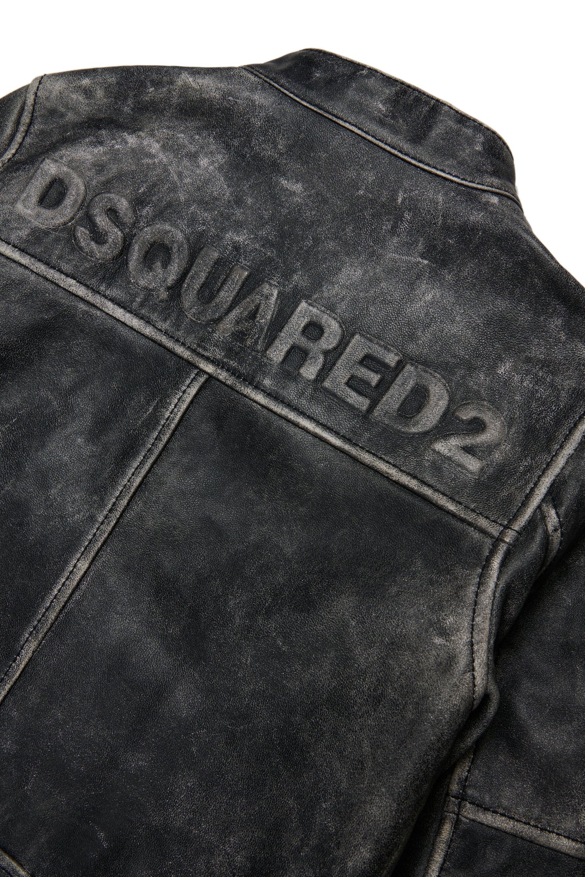 Chaqueta biker de piel envejecida