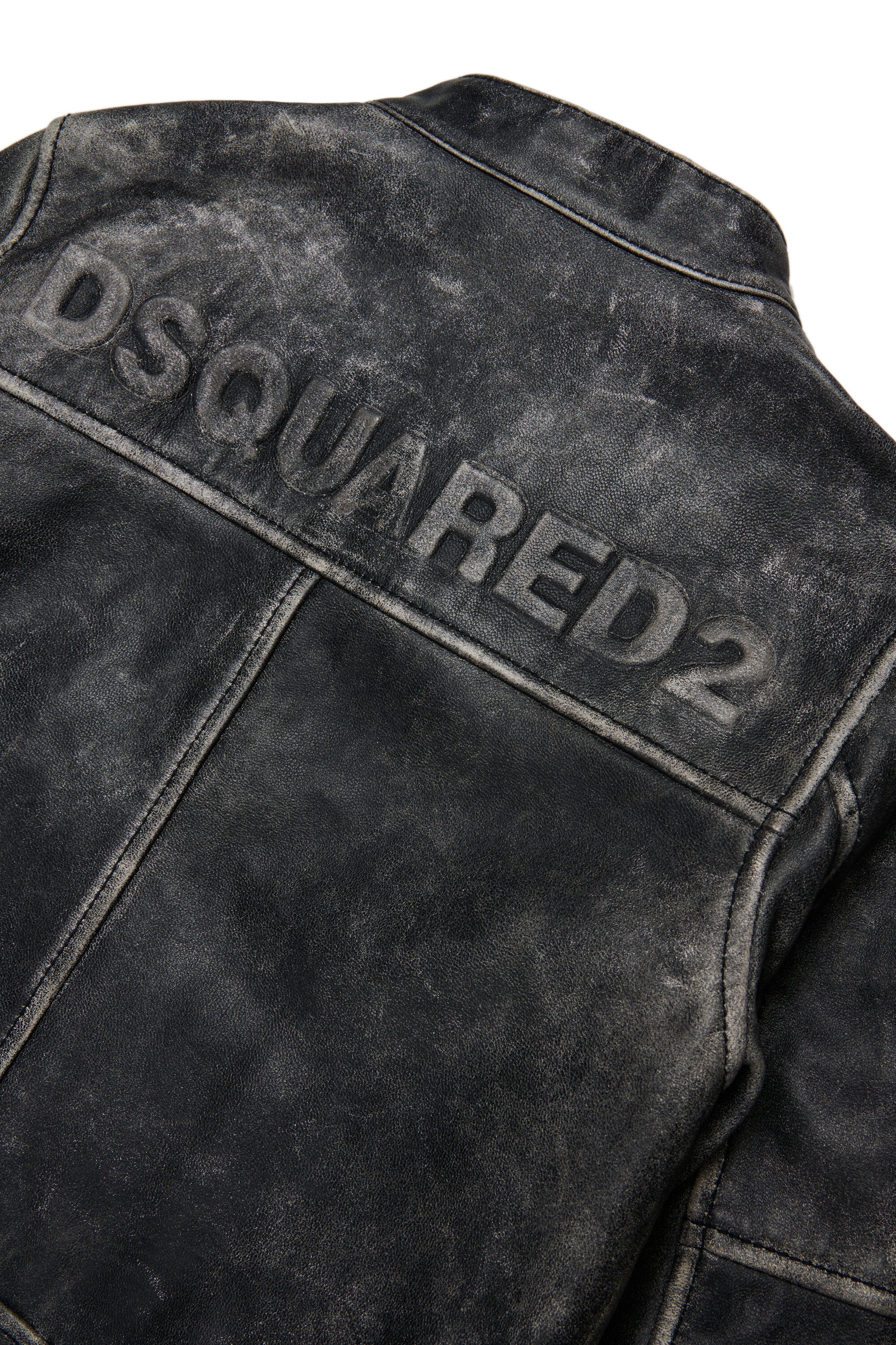 Chaqueta biker de piel envejecida
