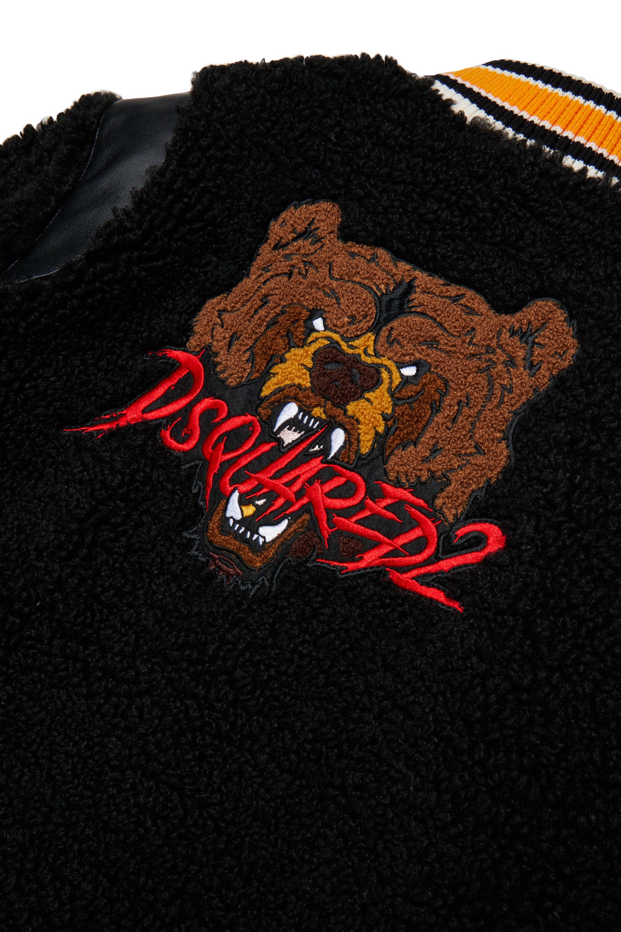 Teddy bomber jacket with Bear patch