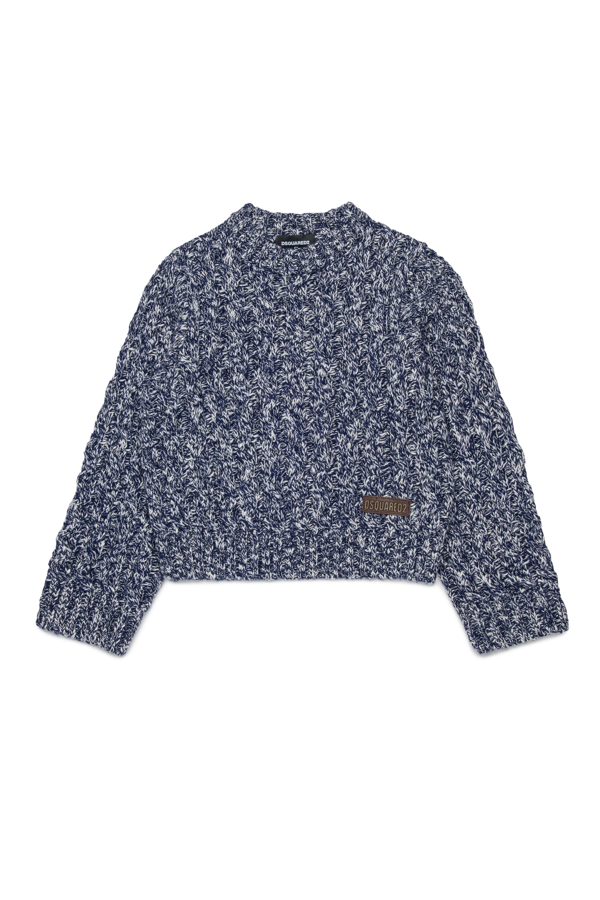 Plaited wool blend pullover