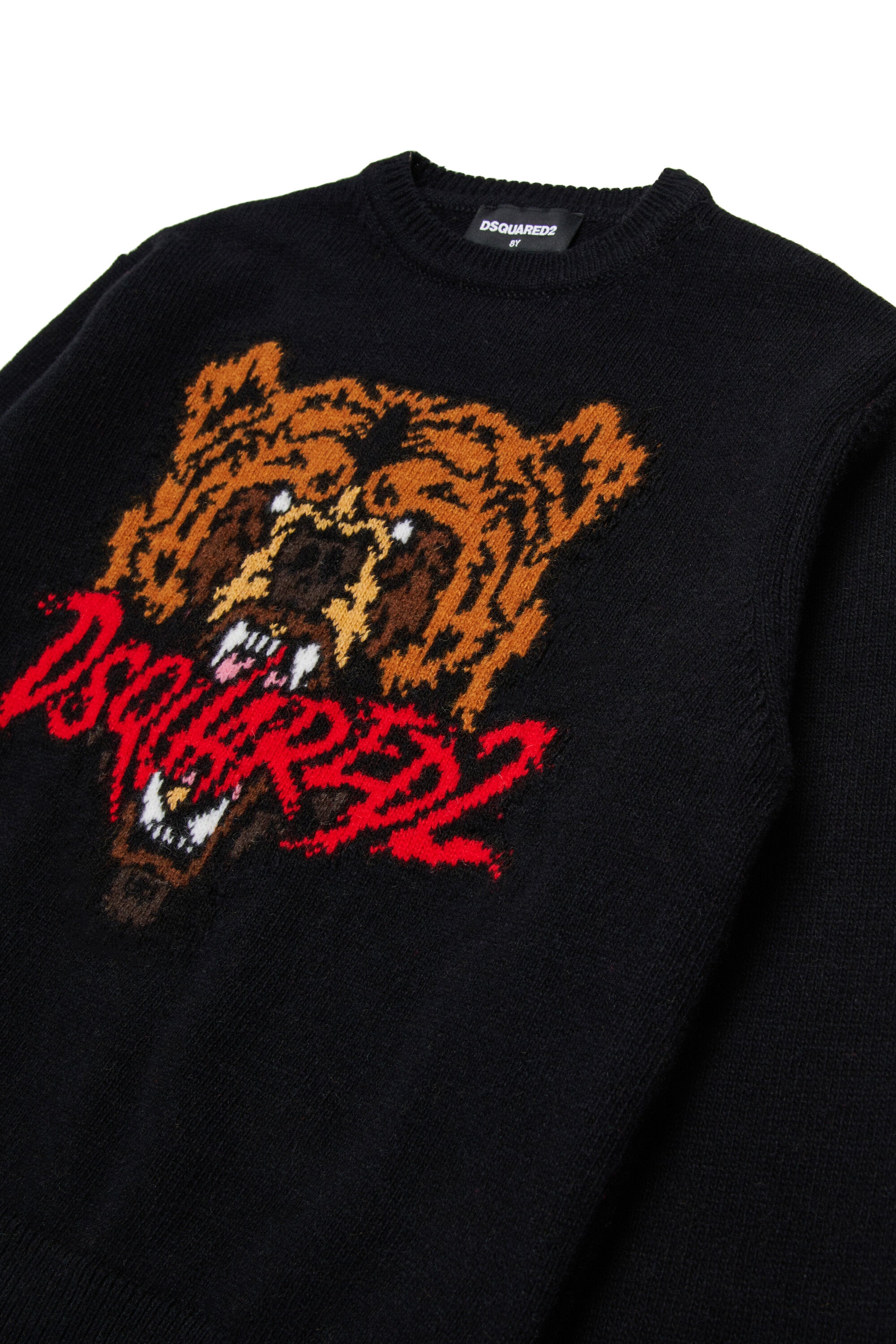 Wool blend pullover with Bear graphics