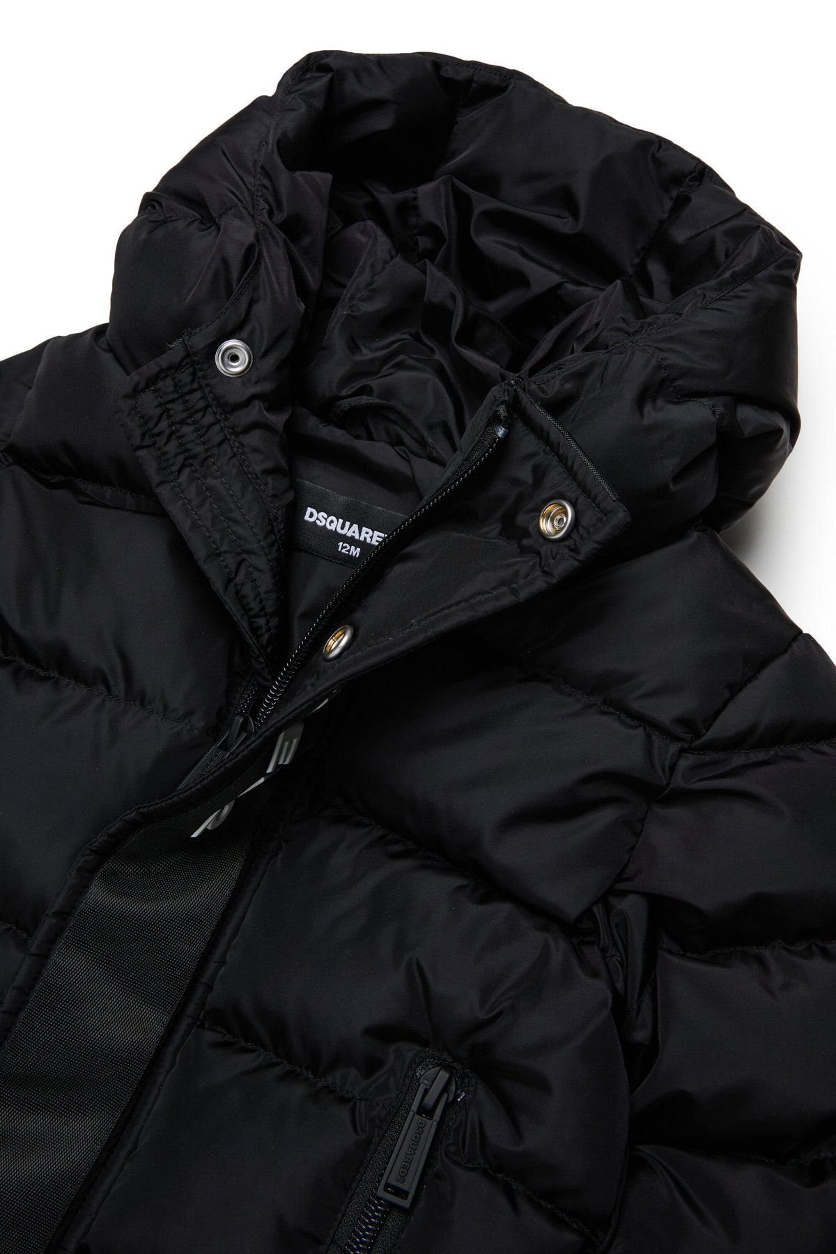 Chaqueta larga acolchada con logotipo