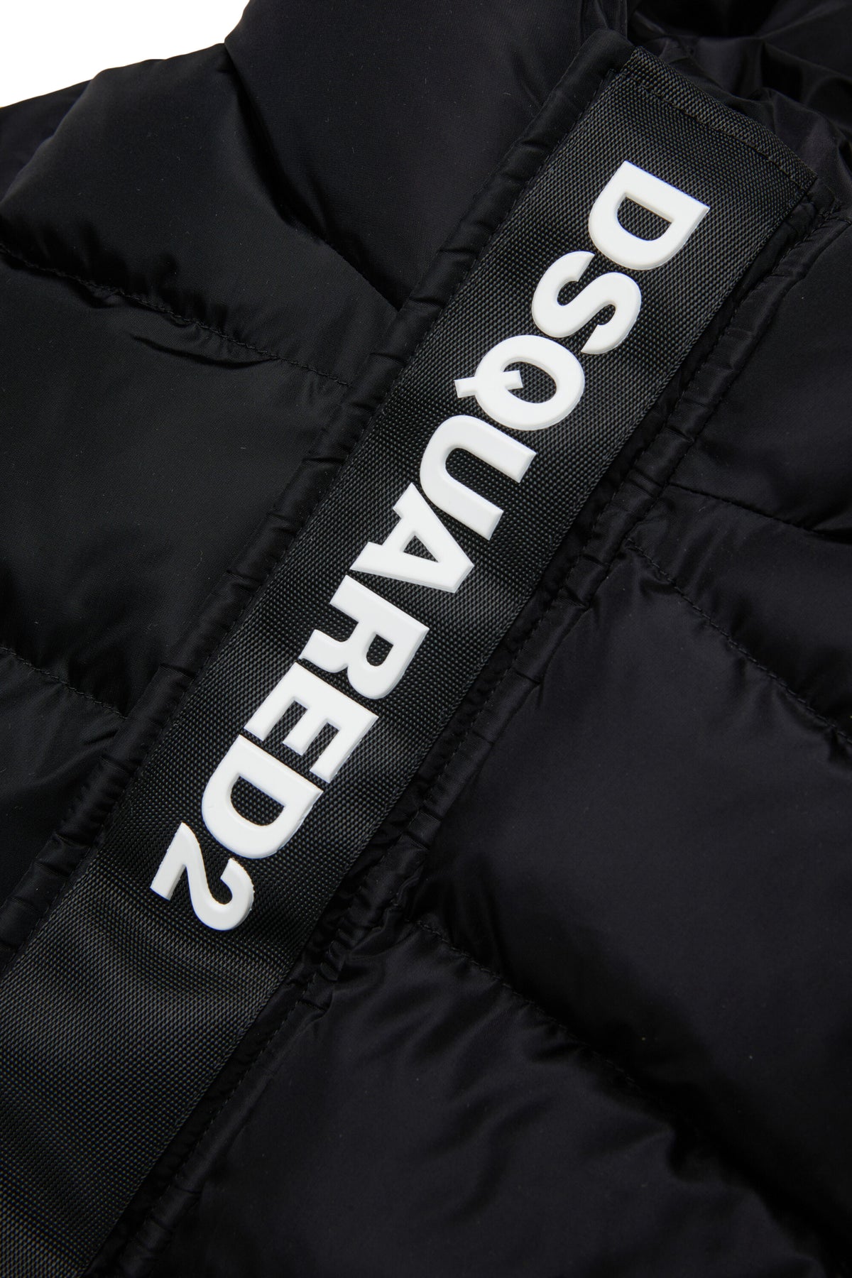 Chaqueta larga acolchada con logotipo