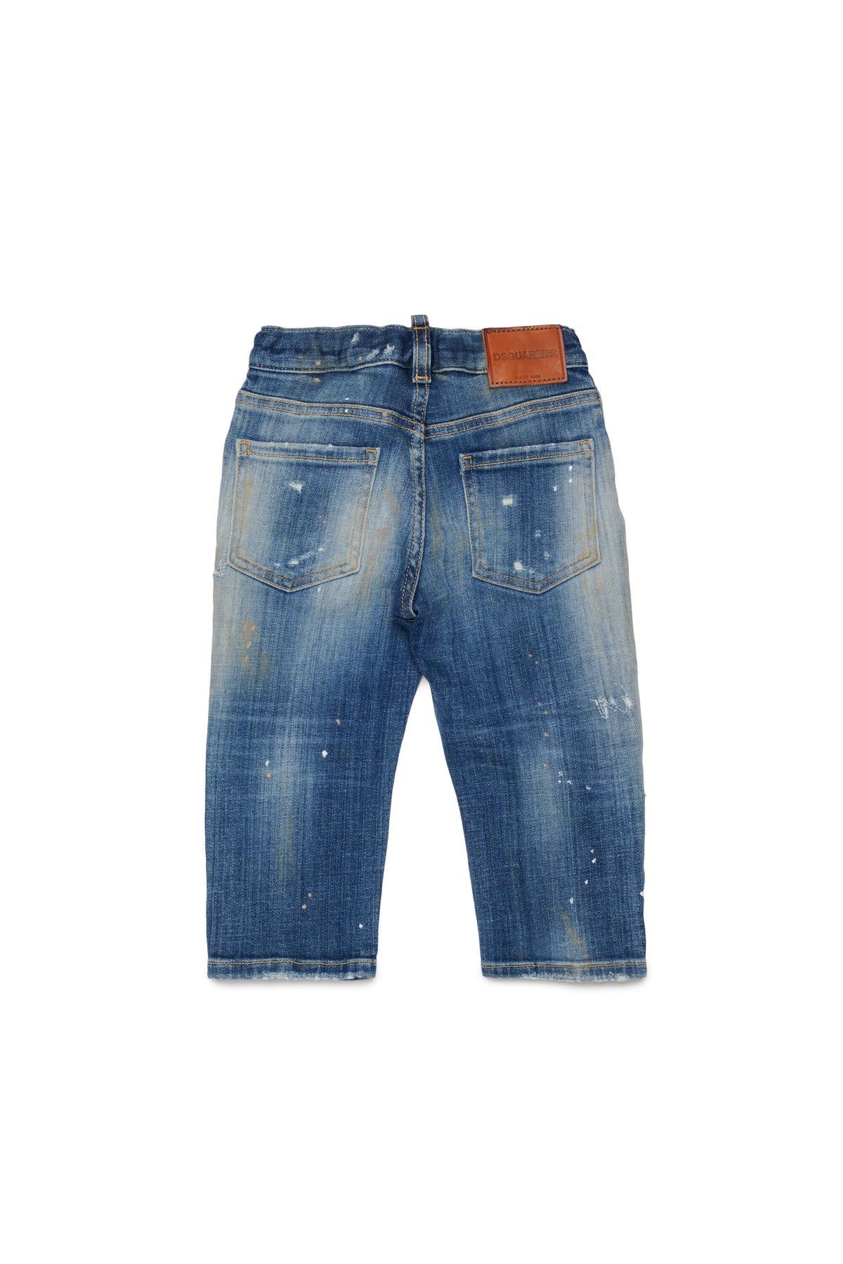 Jeans corte regular efecto used patchwork - Loose