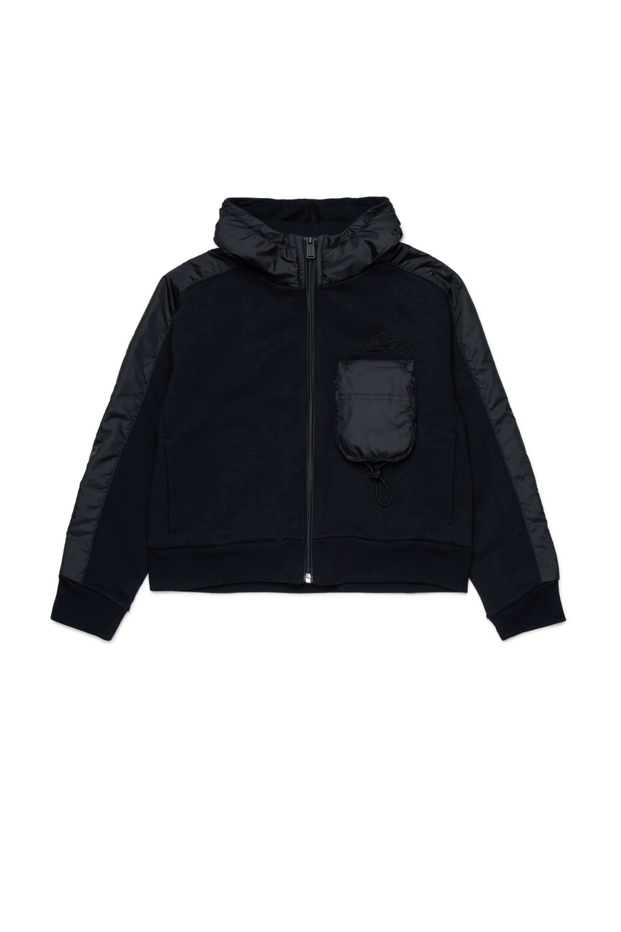 Hooded sweatshirt with nylon details