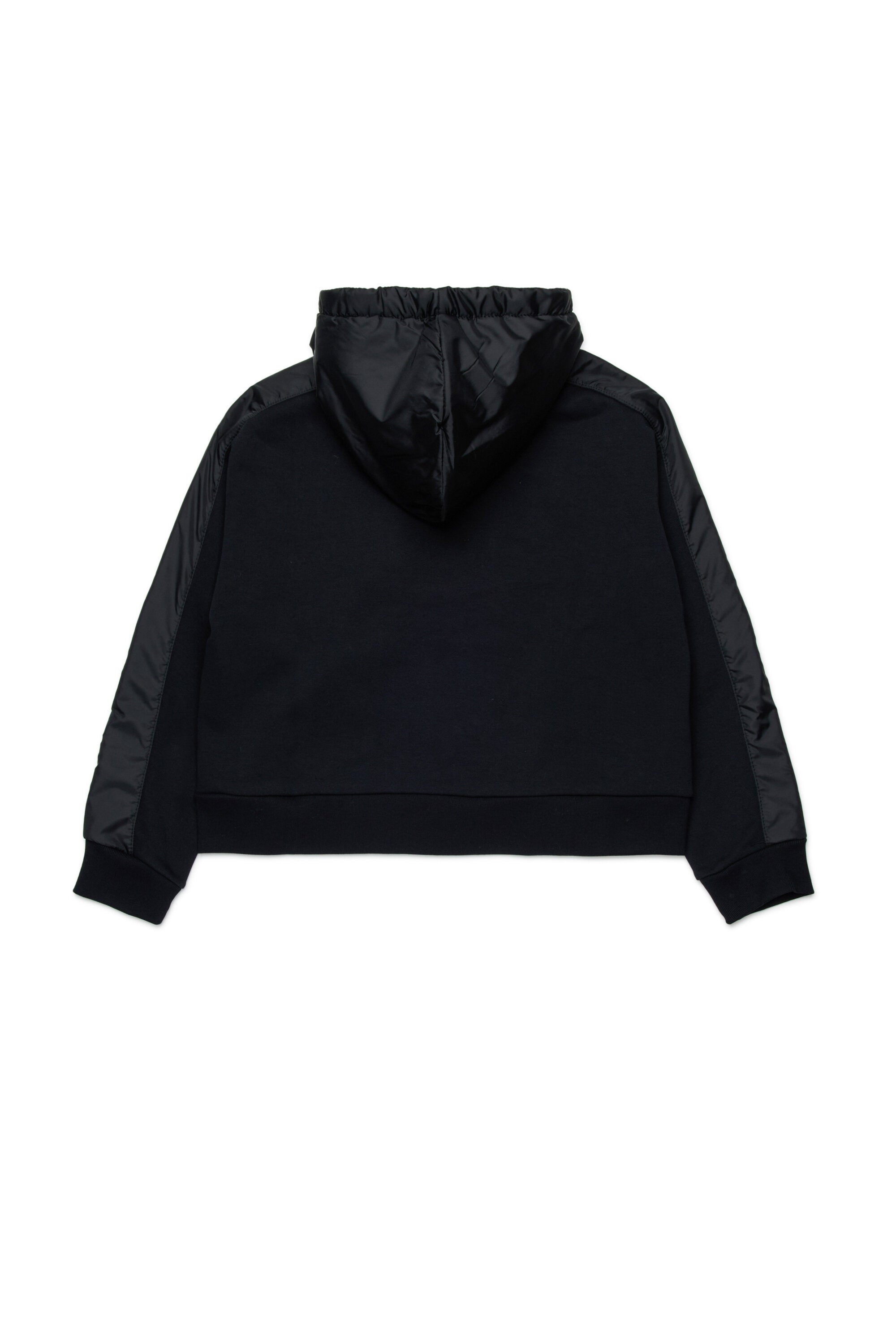 Hooded sweatshirt with nylon details