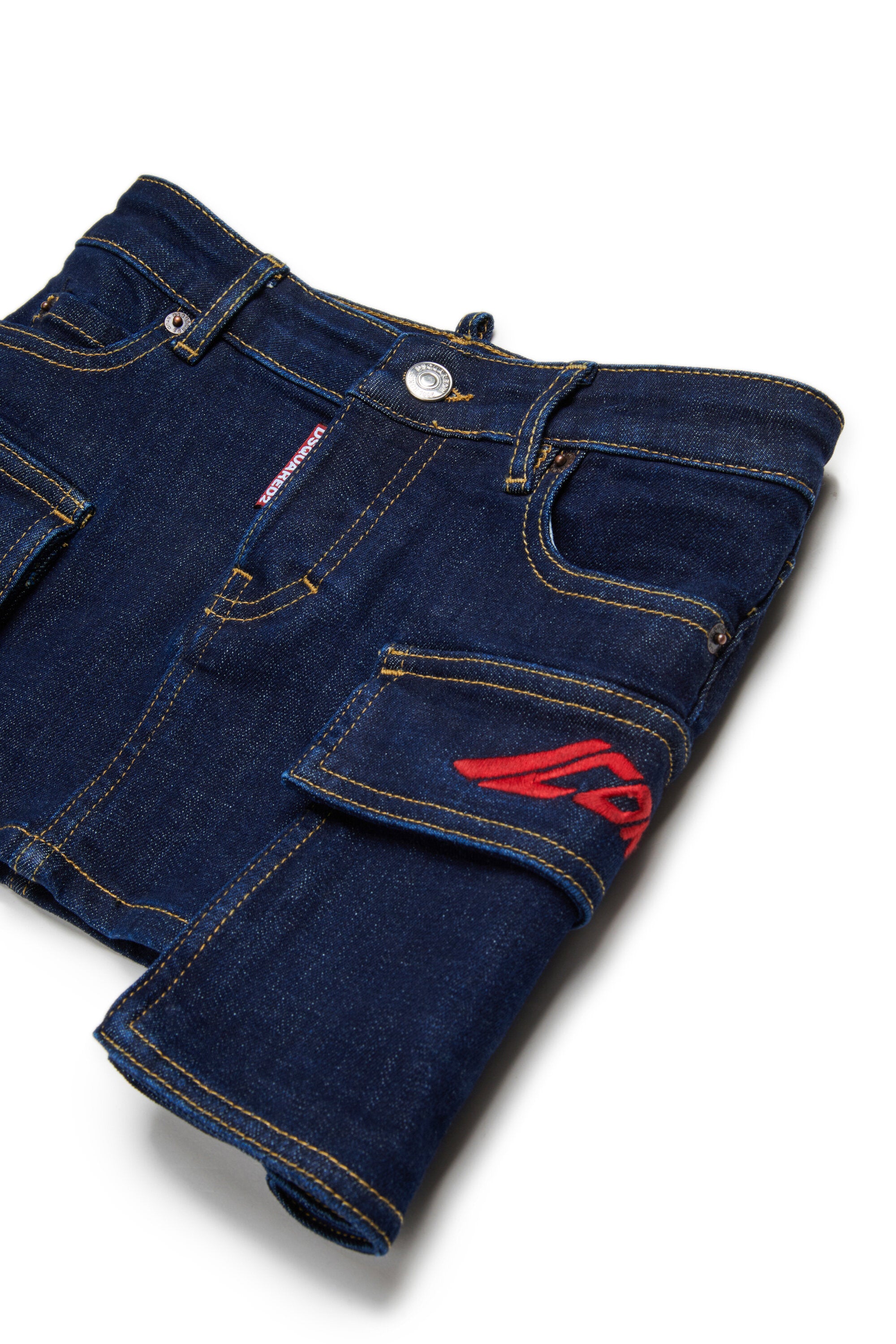 Minifalda cargo denim azul oscuro