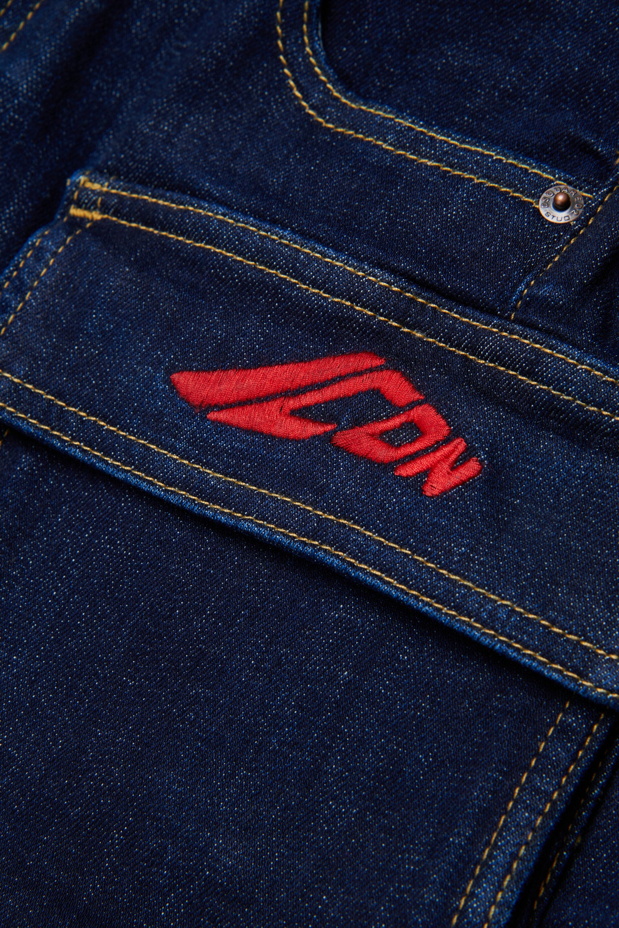 Minifalda cargo denim azul oscuro