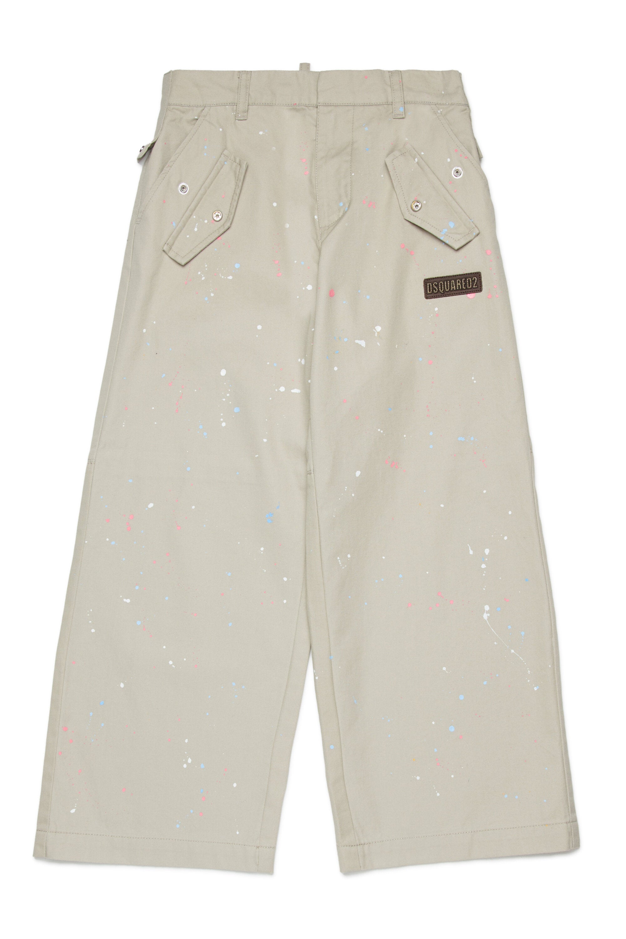Sprayed-effect trousers