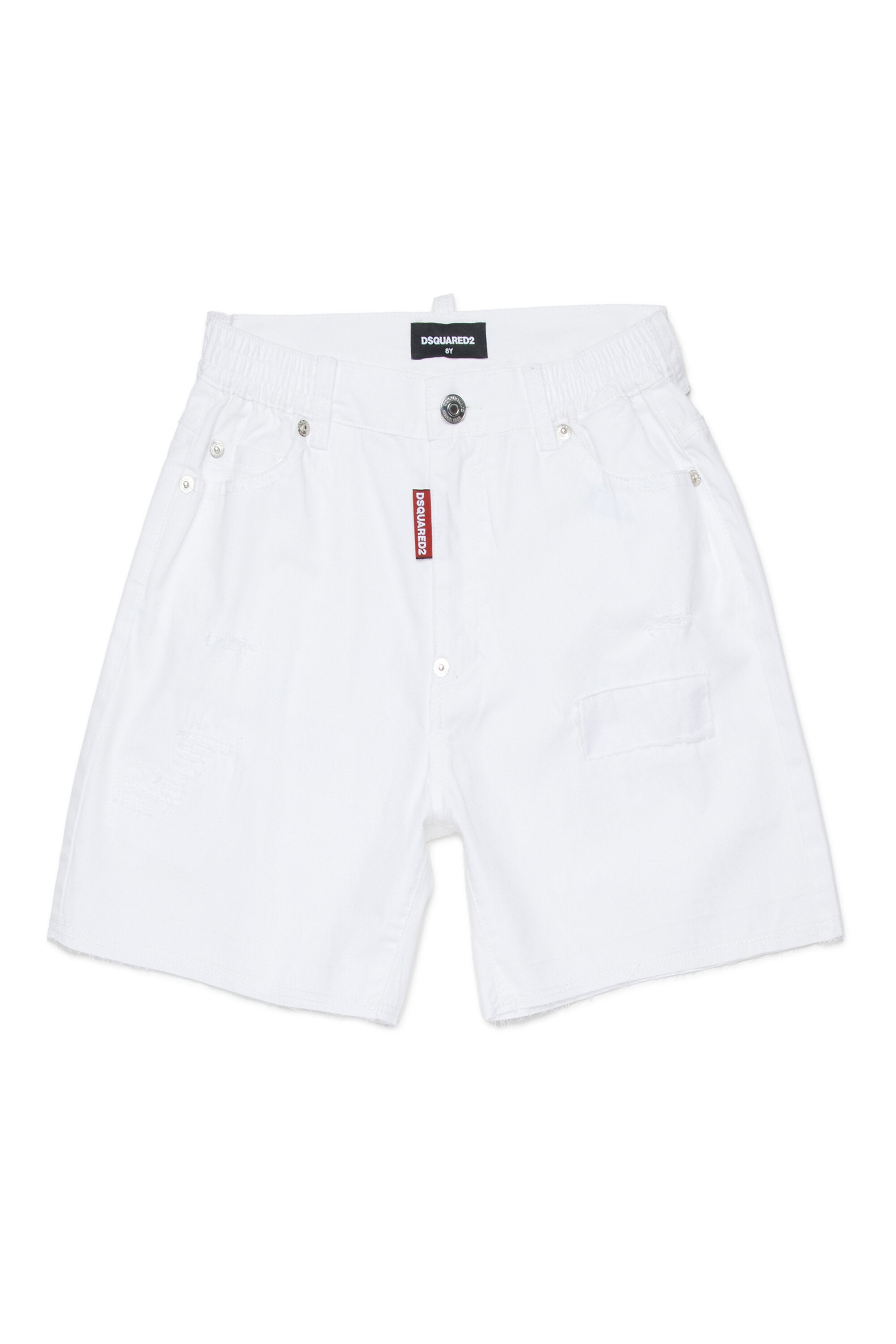 Pantalones cortos con logo y detalles desgastados