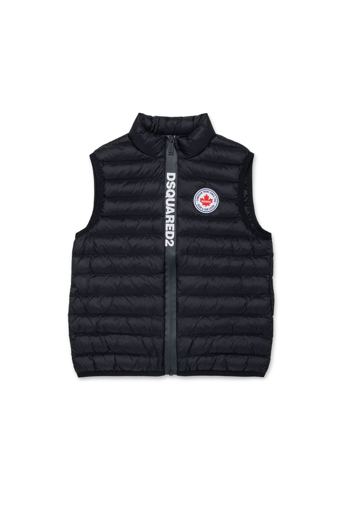 Chaqueta chaleco acolchada con logo estampado