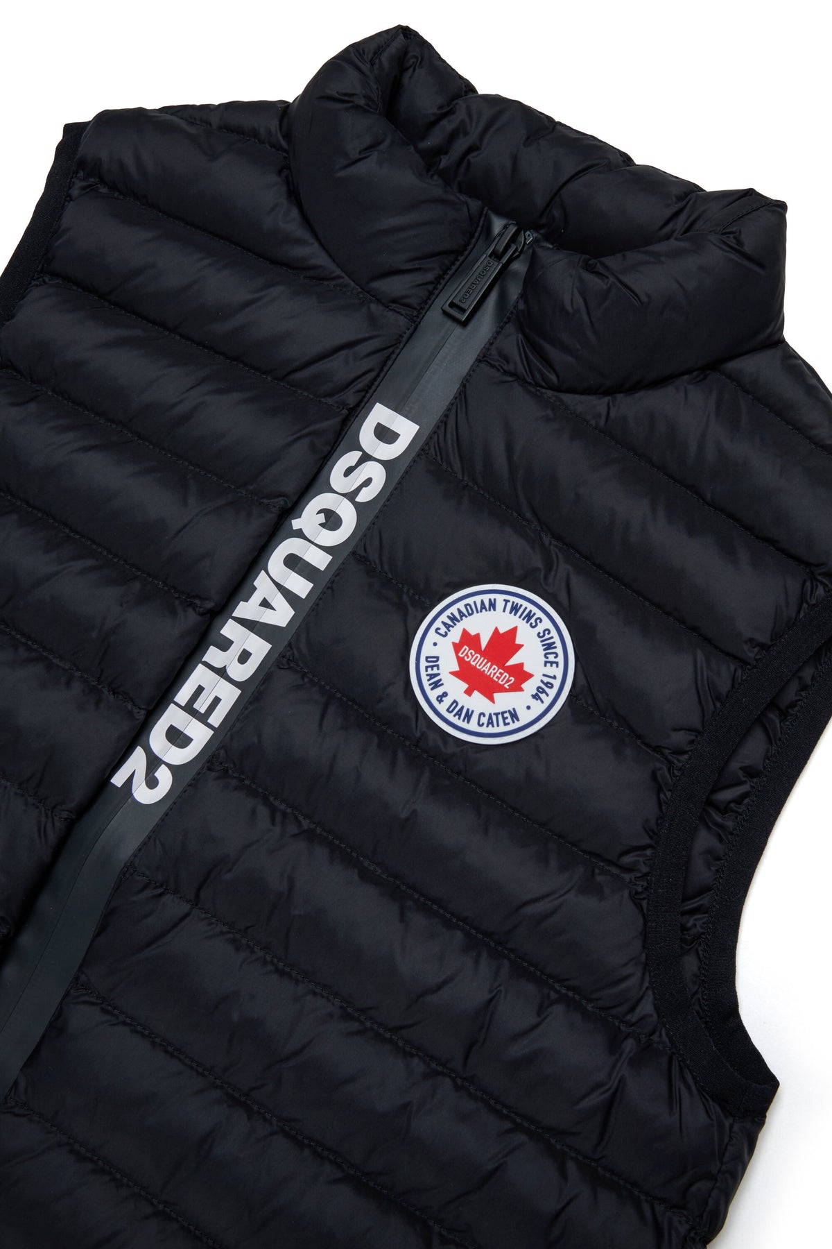 Chaqueta chaleco acolchada con logo estampado