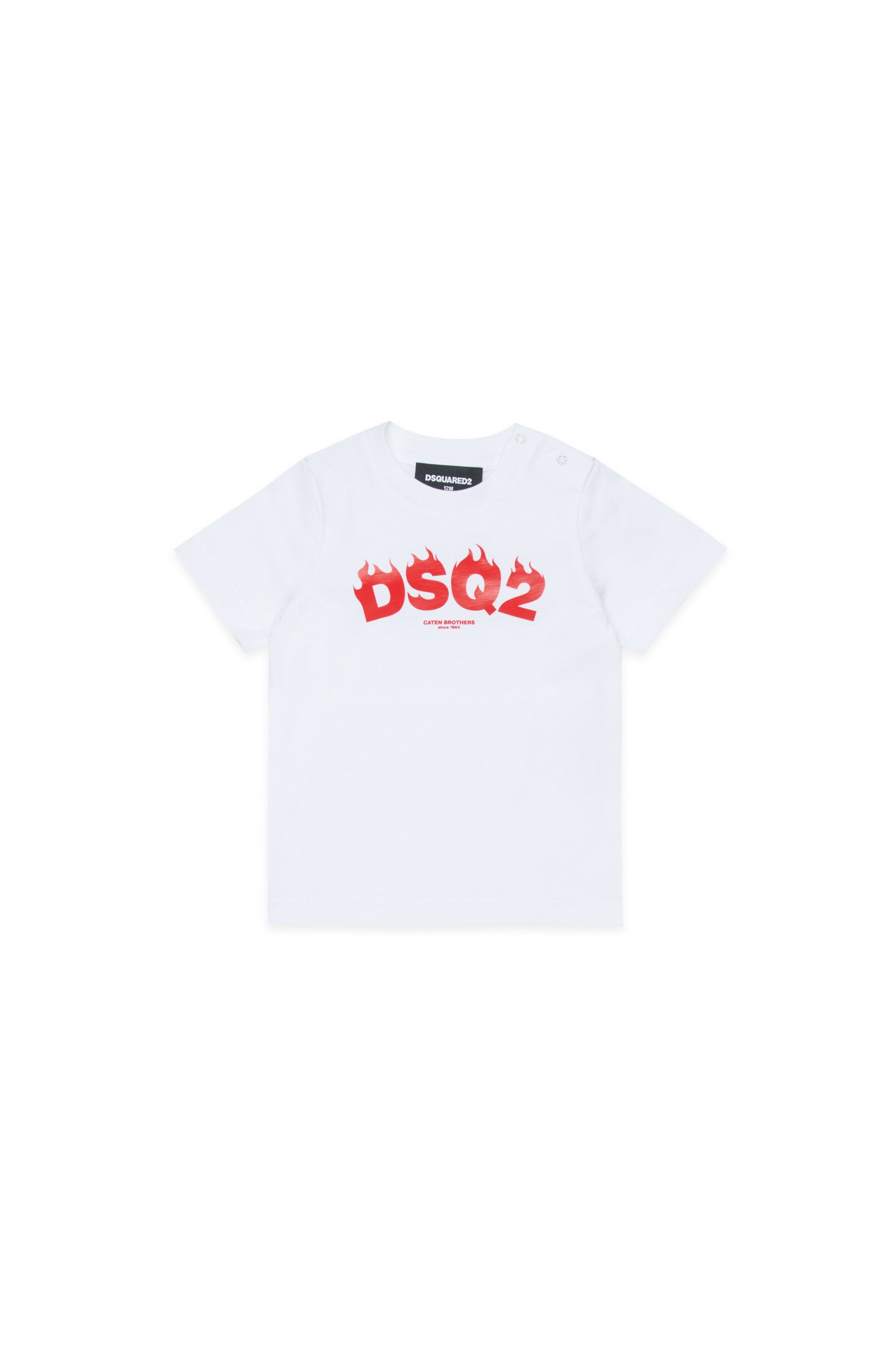 Camiseta de cuello redondo con logo DSQ2