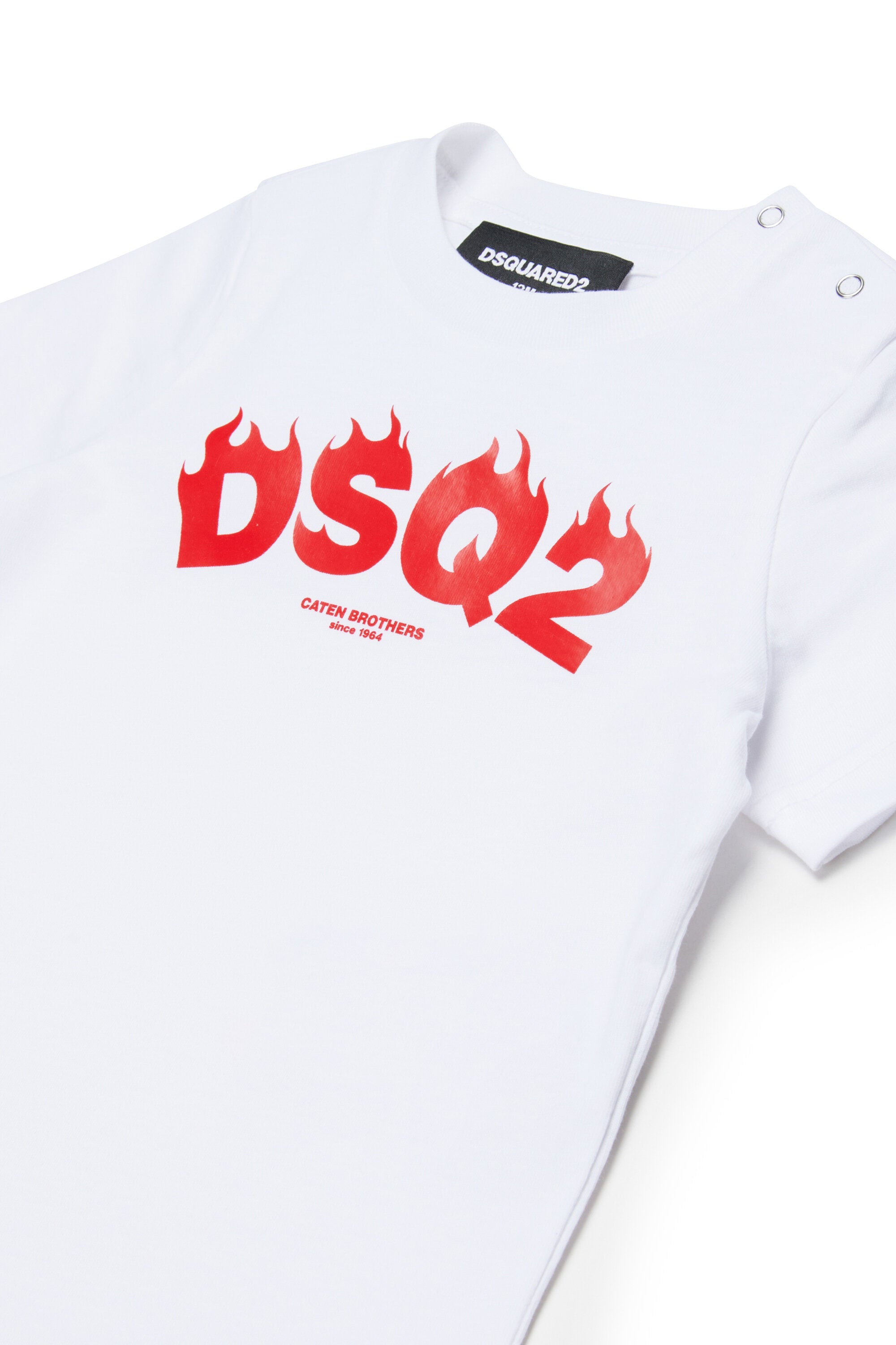 Camiseta de cuello redondo con logo DSQ2