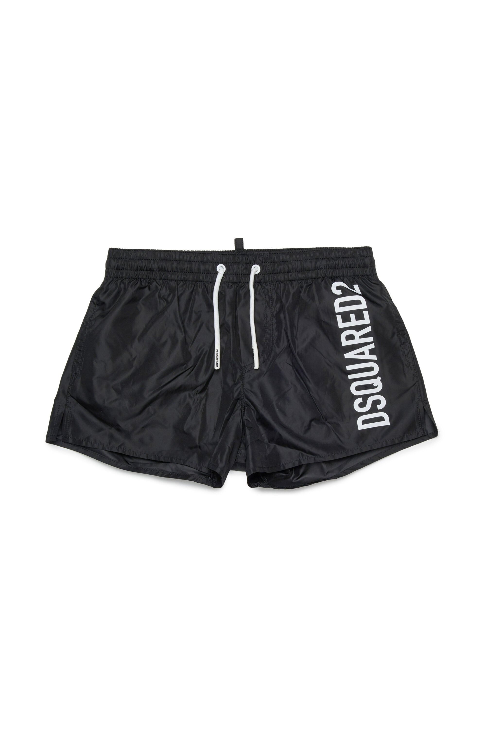 Boxer swim trunks with logo