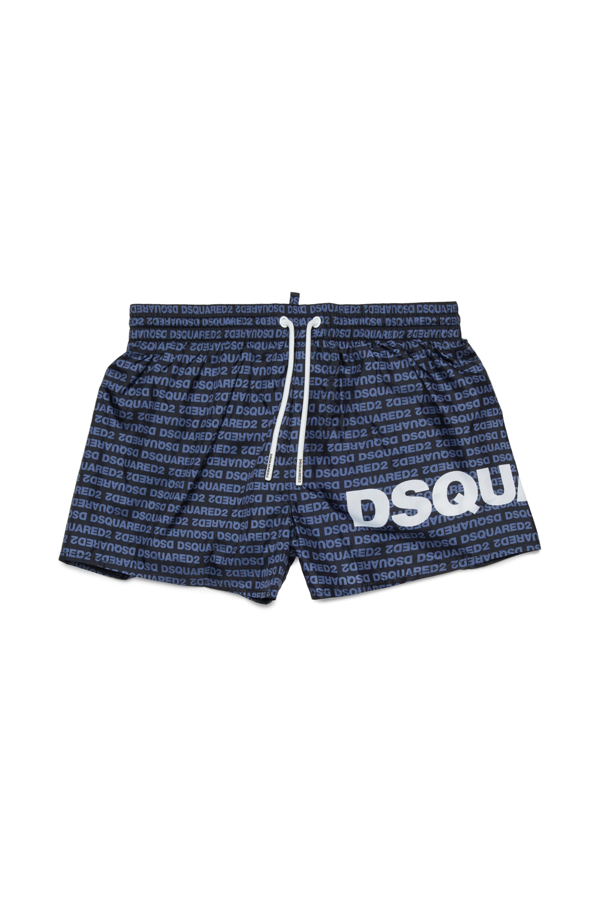 Boxer swim trunks with logo