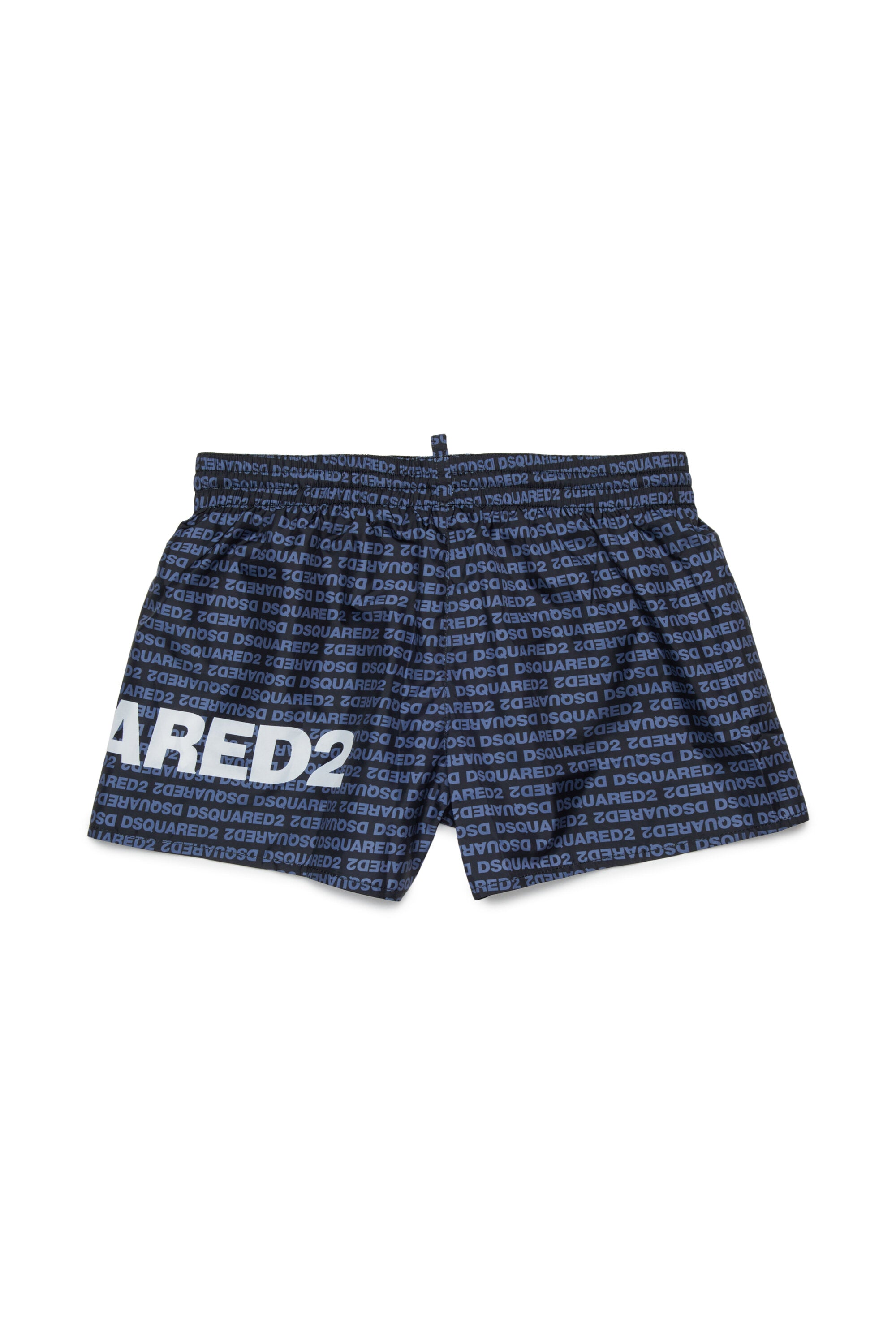 Boxer swim trunks with logo