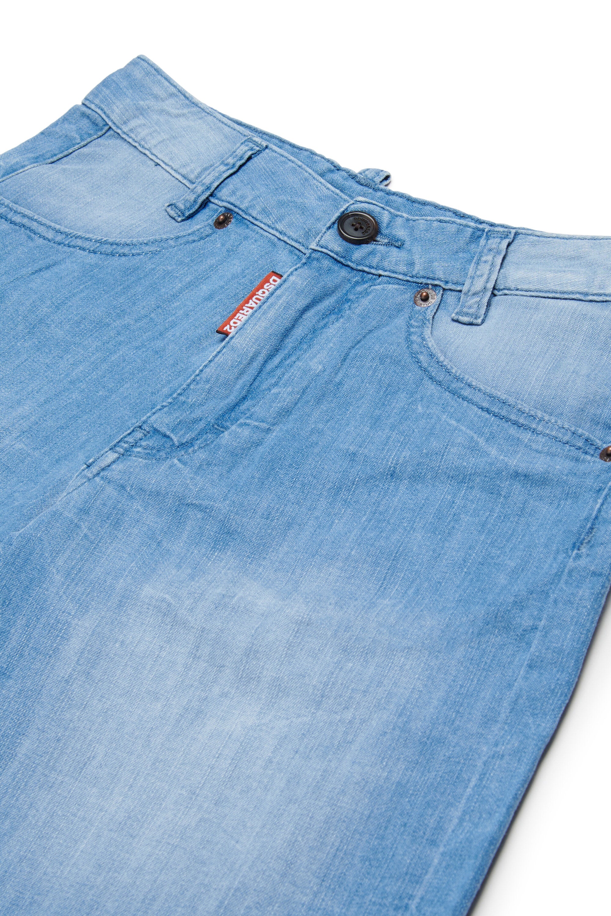 Light wash denim shorts