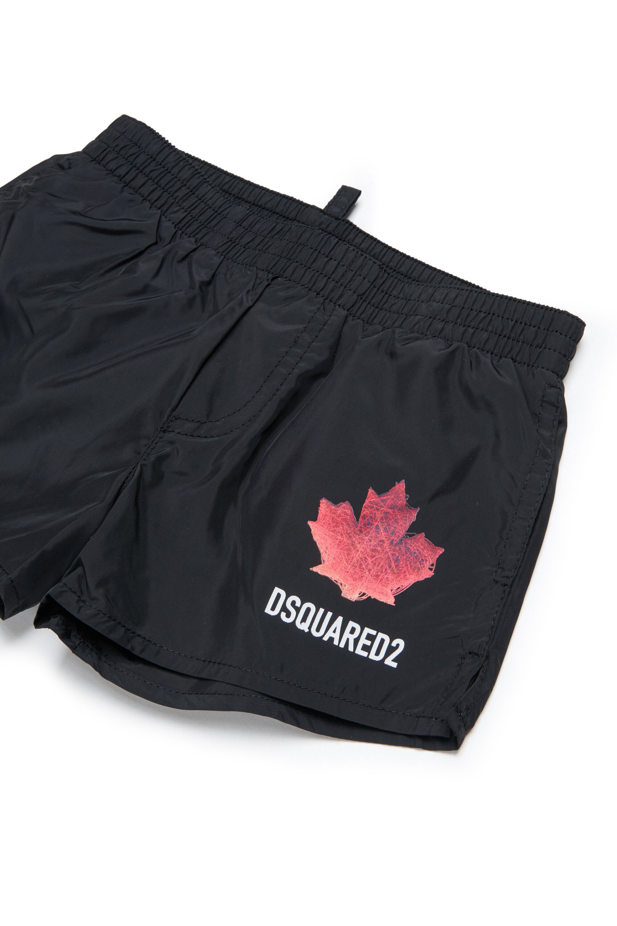 Boxer swim trunks with logo