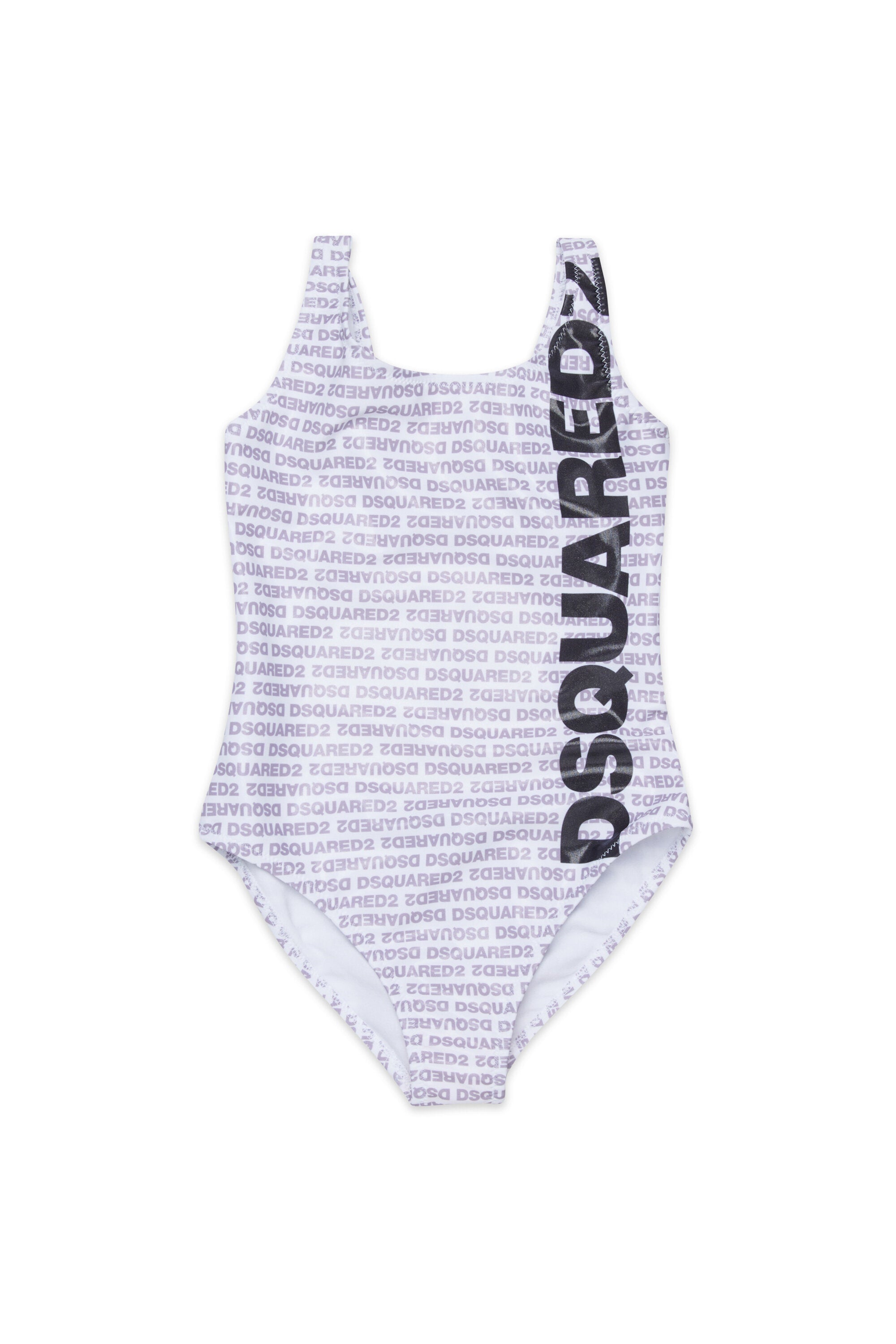 One-piece swimsuit with printed logo