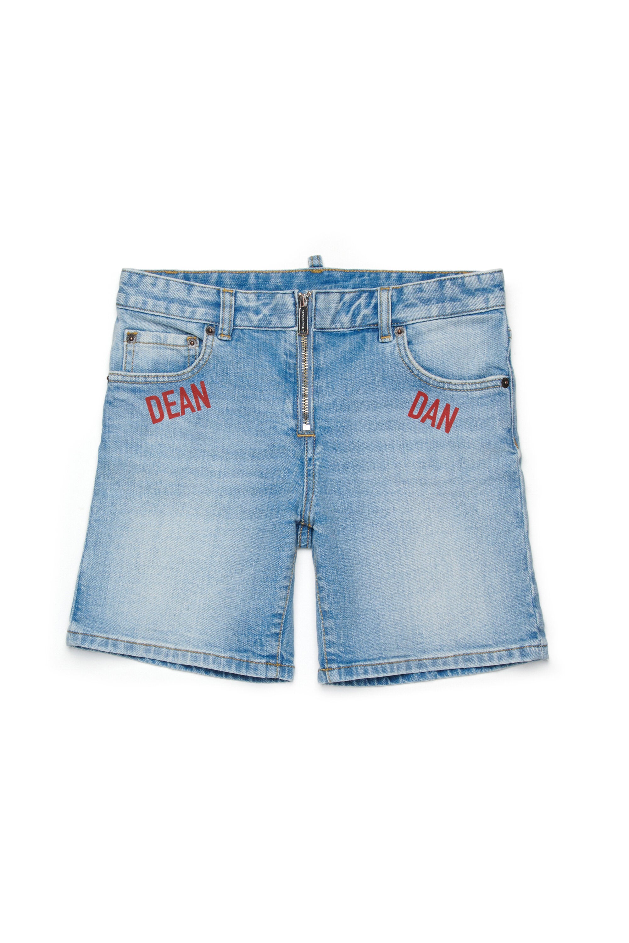 Light blue denim shorts