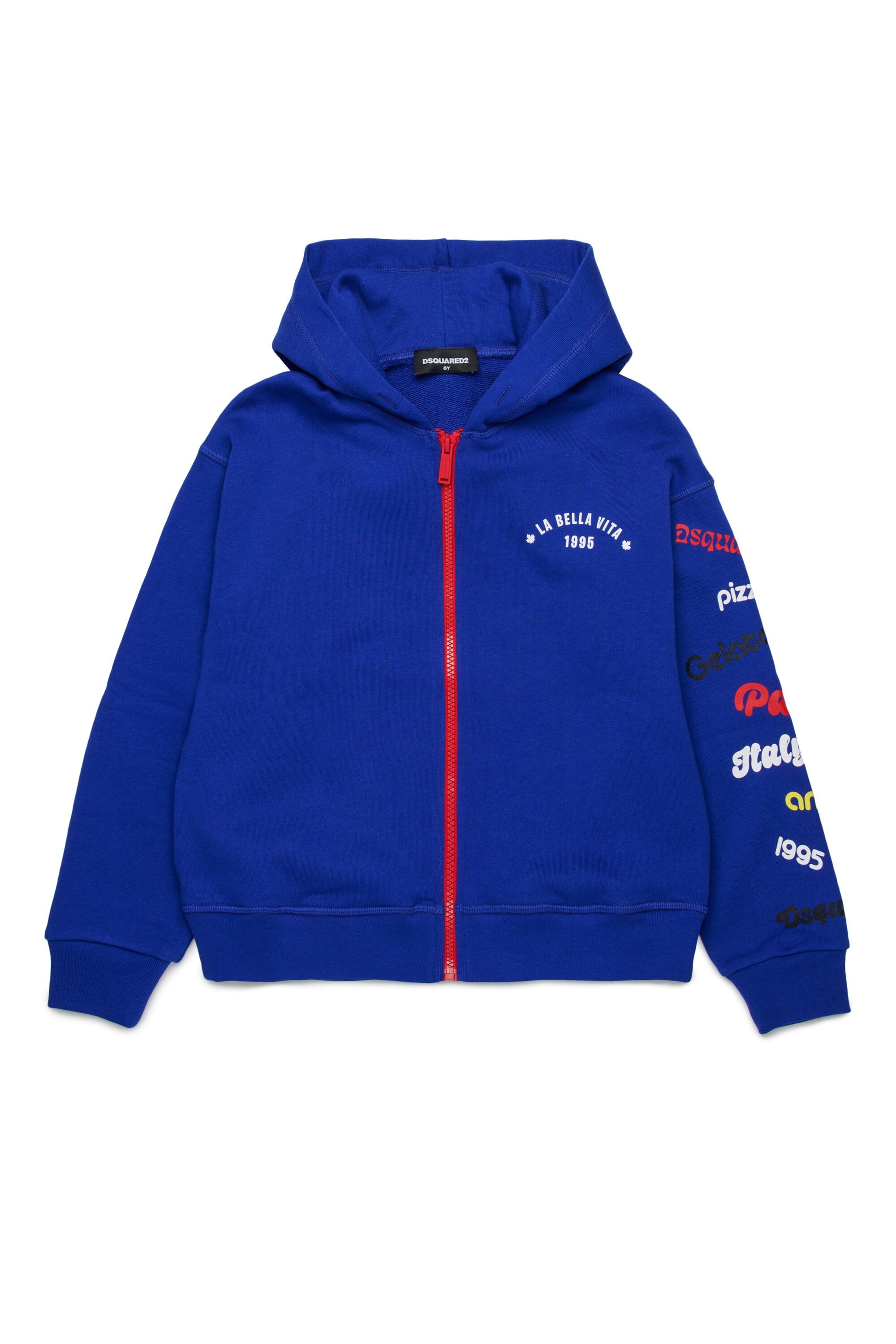 Sudadera con cremallera completa y logo
