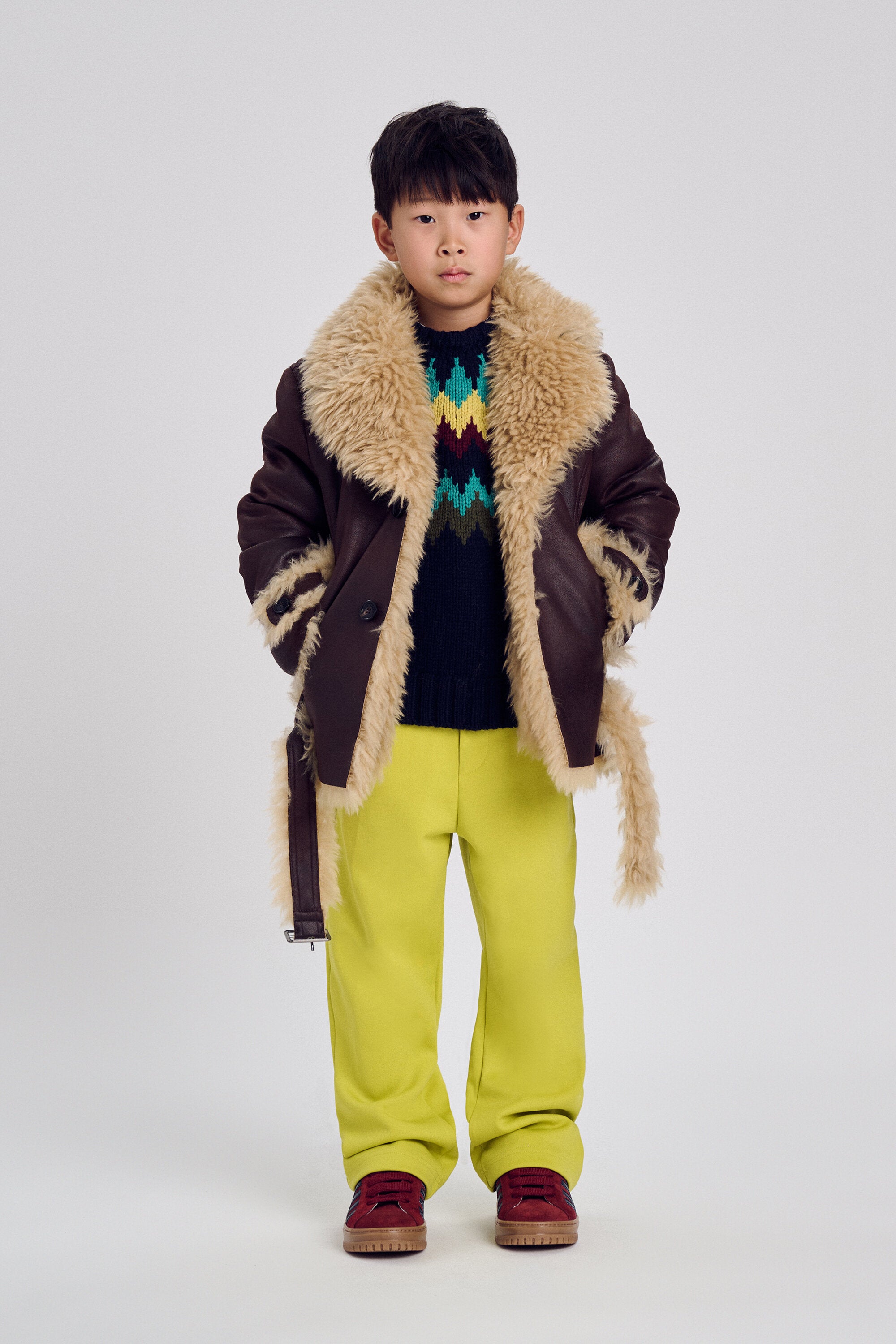 Biker jacket with faux fur details