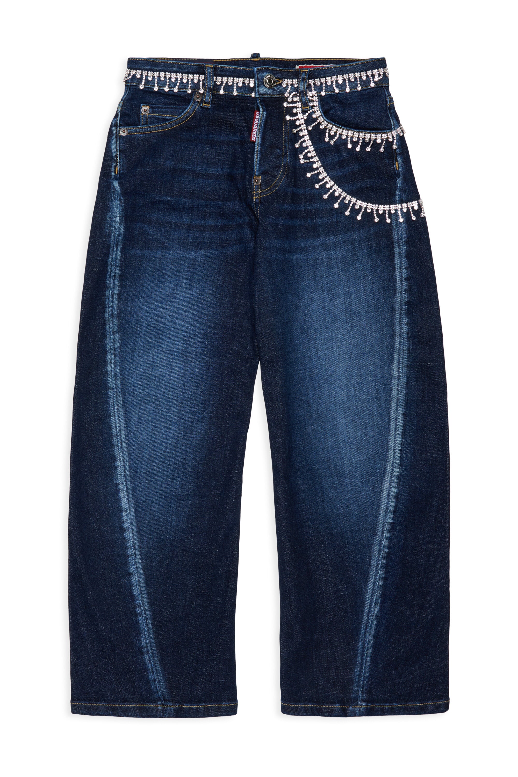 Jeans corte relajado con apliques joya - Loose Twist