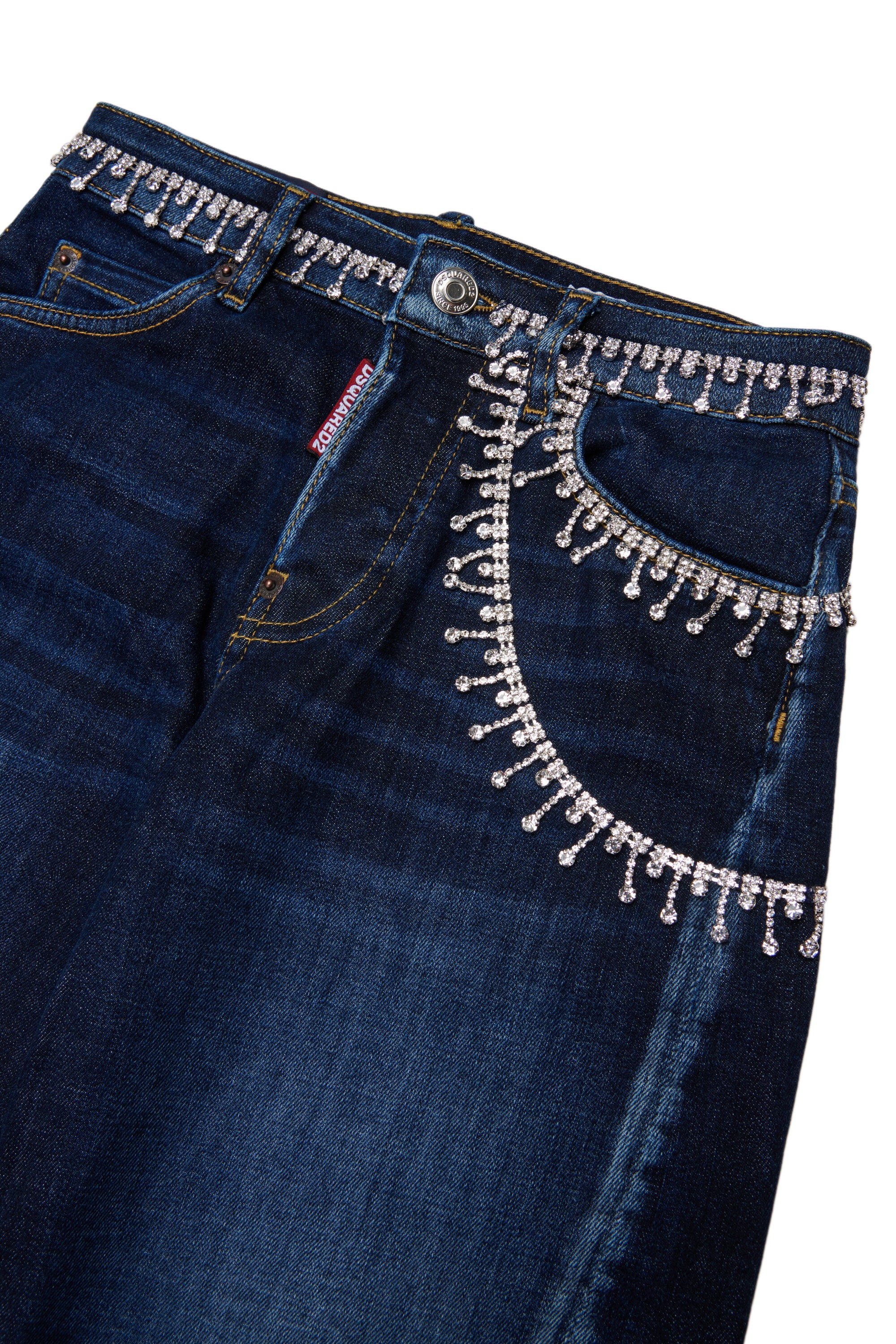 Jeans corte relajado con apliques joya - Loose Twist