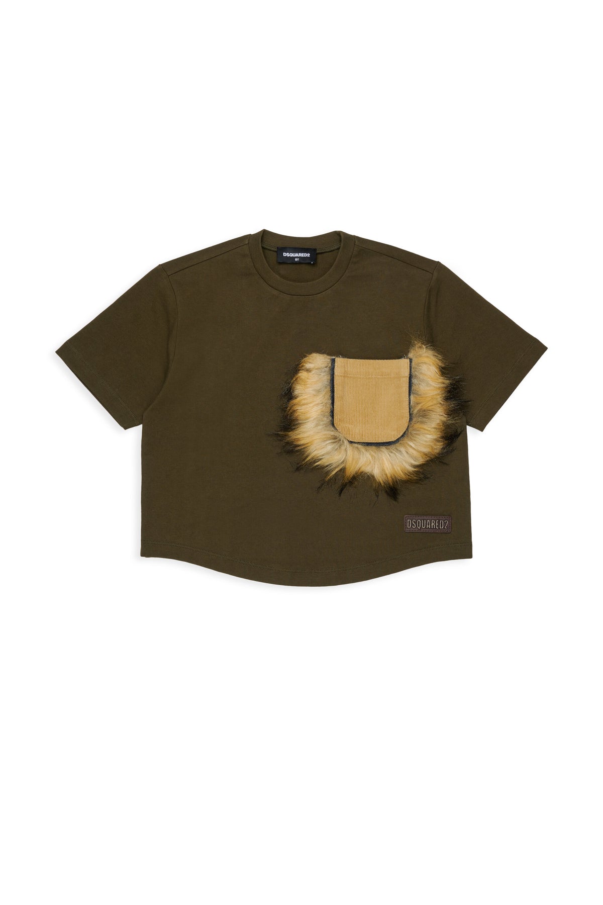 Camiseta con bolsillo de parche y logo